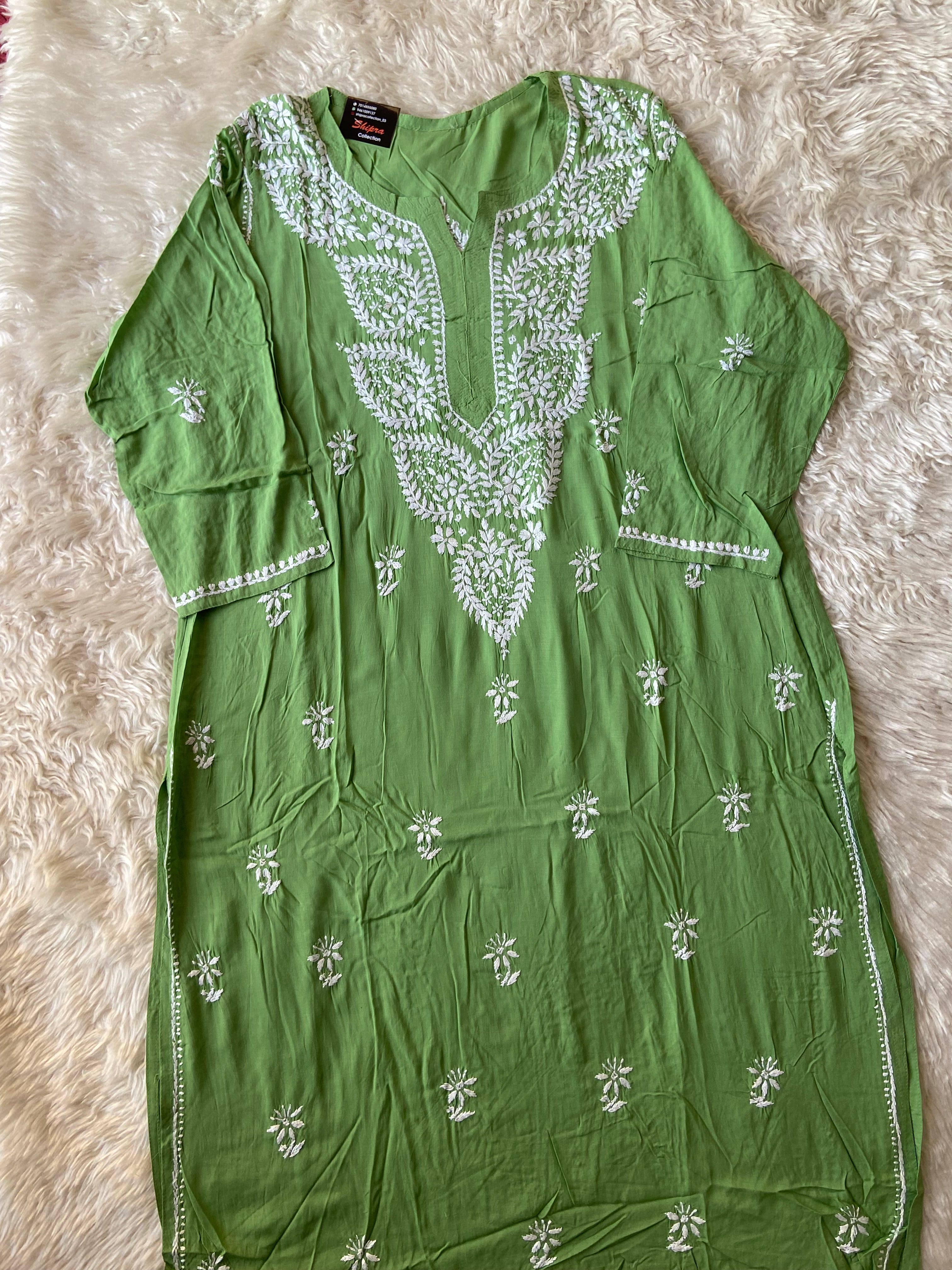 Rayon Chikankari kurti