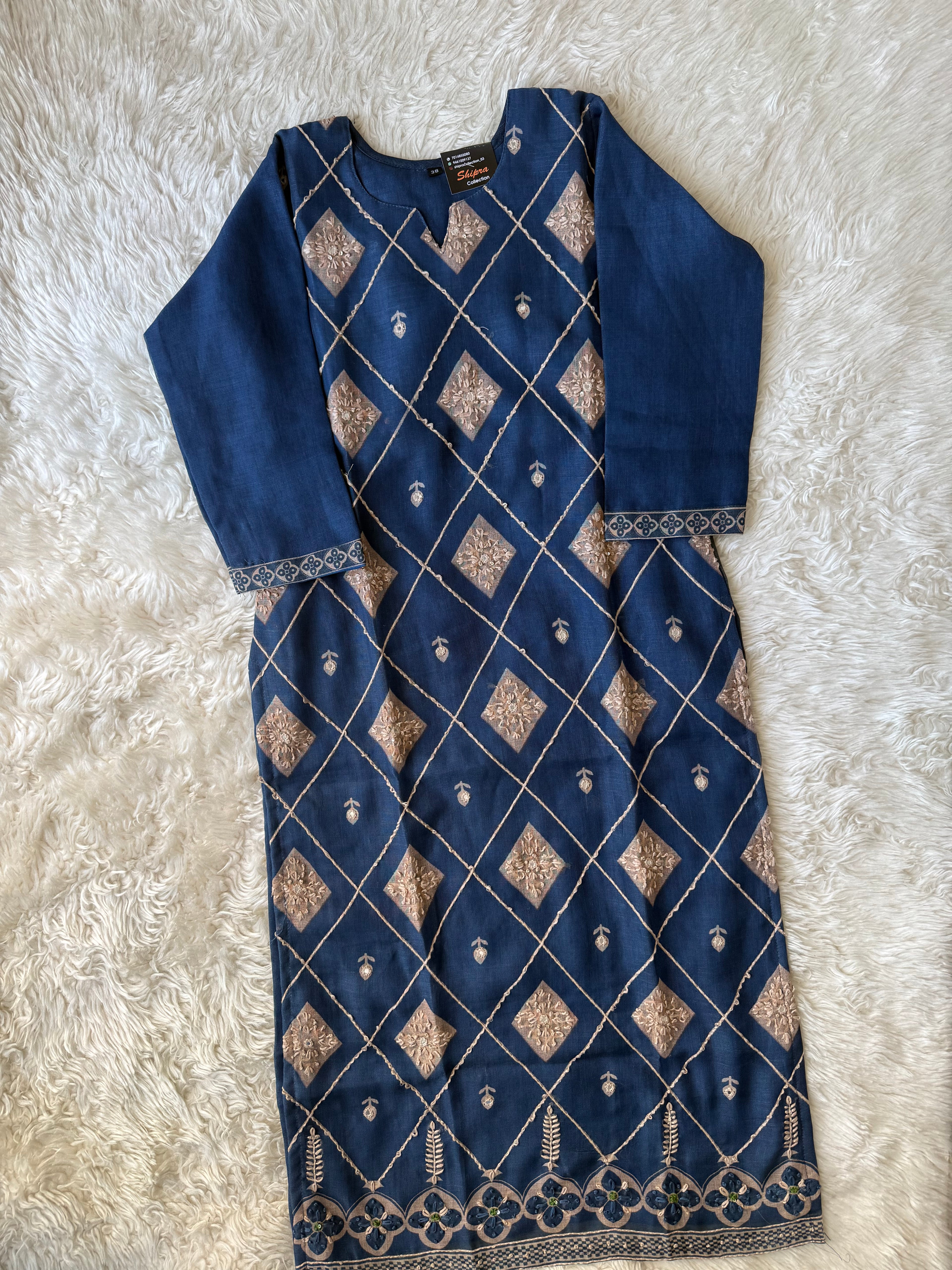 Linen Kurti Pant Dupatta Set