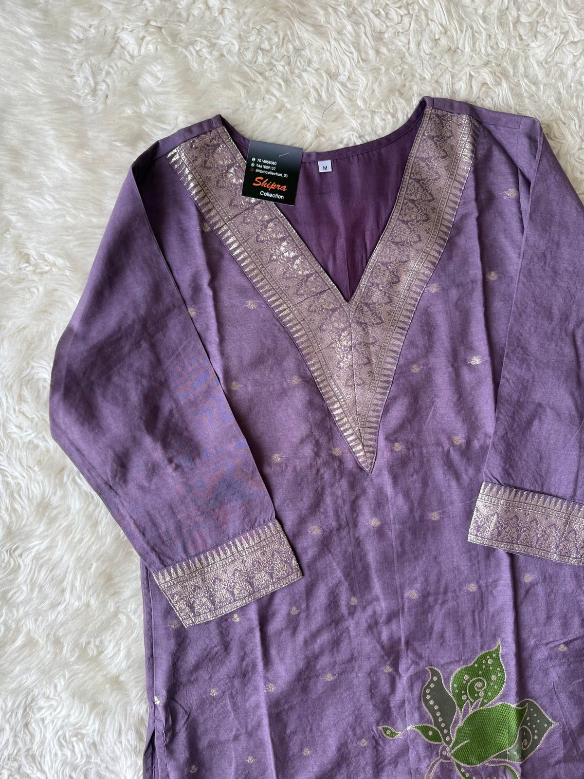Pure Muslin Silk Kurti Pant Dupatta Set