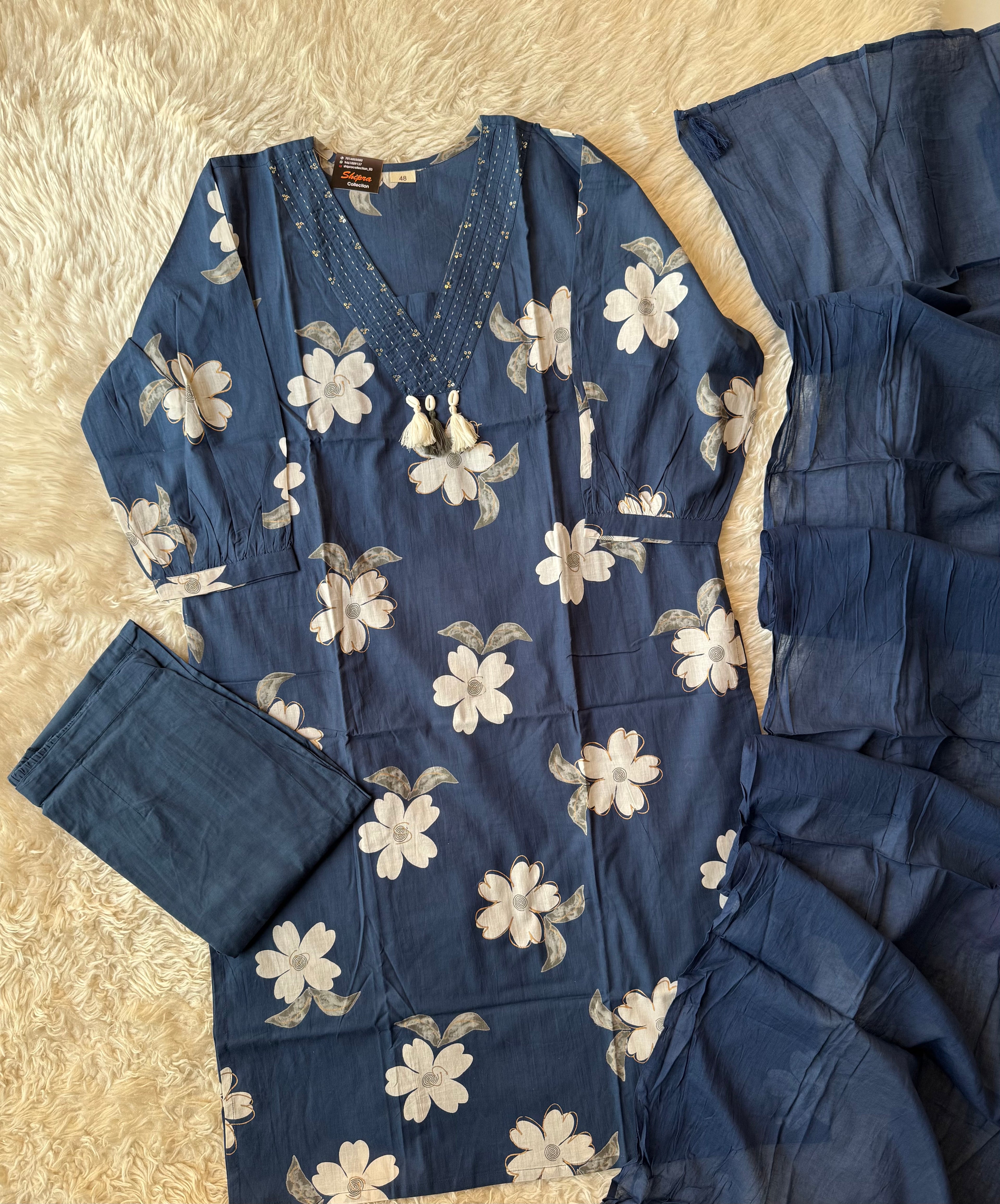 Premium Cotton Kurti Pant Dupatta Set