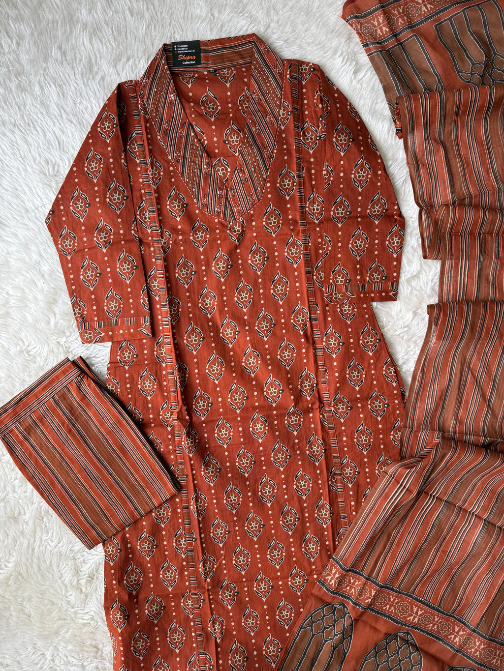 Premium Cotton Kurti Pant Dupatta Set