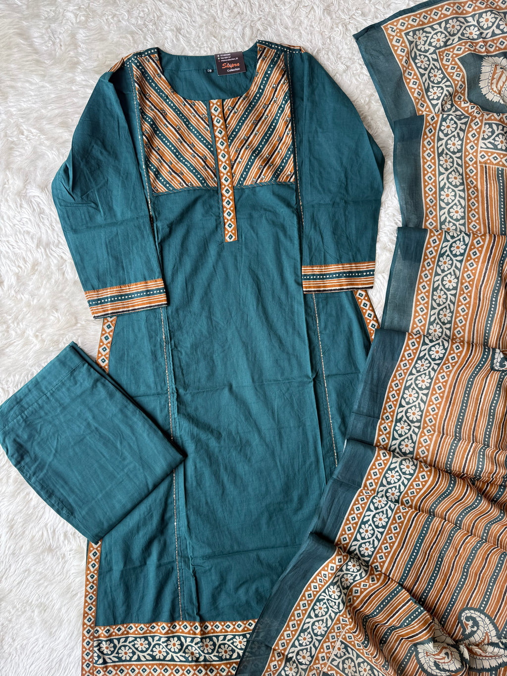 Premium Cotton Kurti Pant Dupatta Set