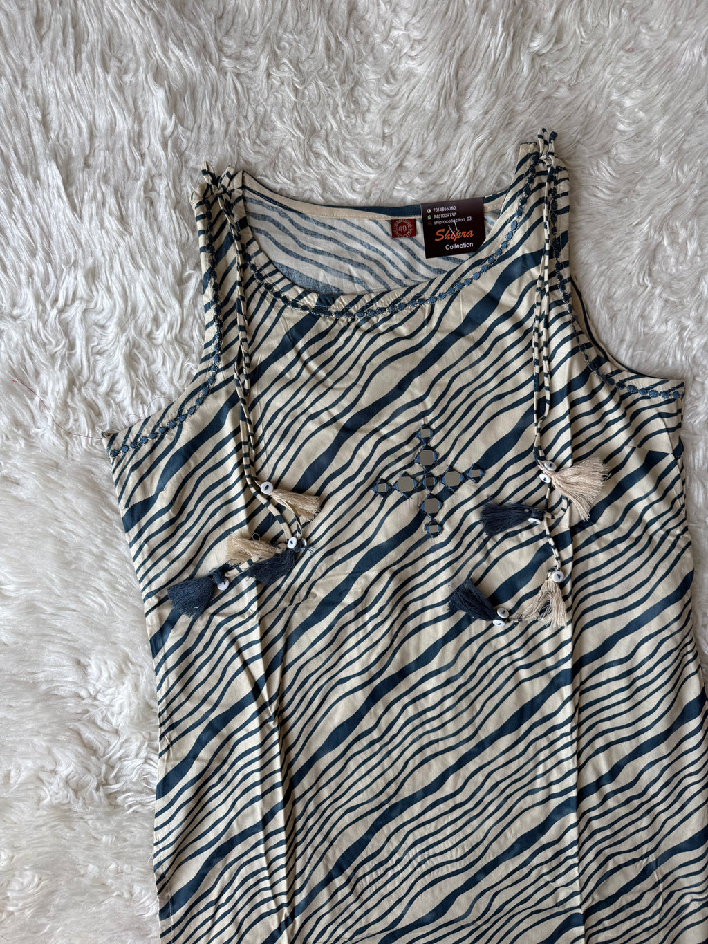 Rayon Sleeveless Kurti Pant Set