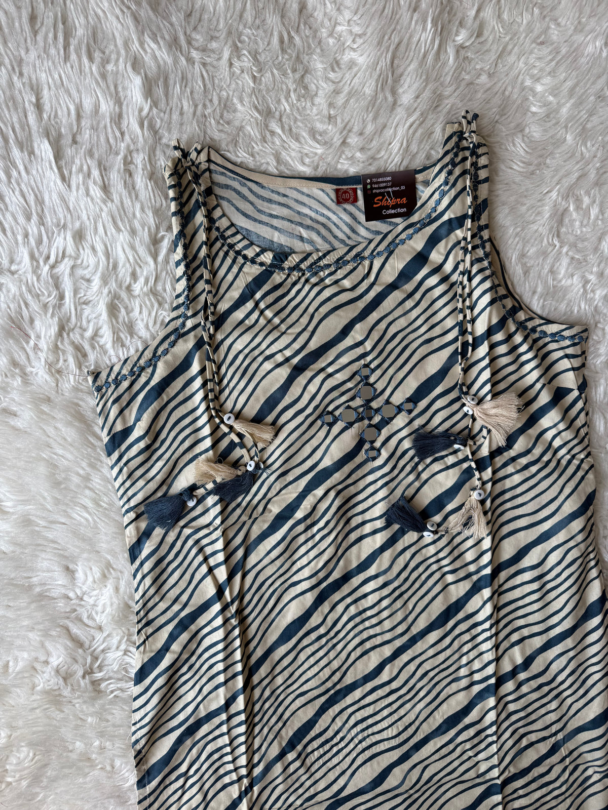 Rayon Sleeveless Kurti Pant Set