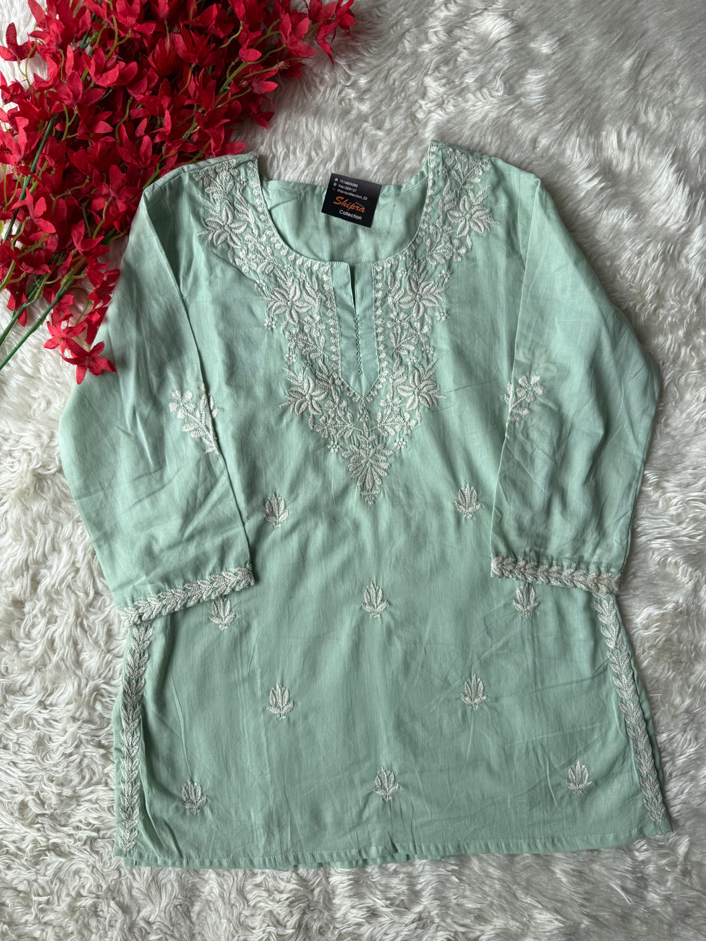 Mul Cotton Short Kurti with Lining