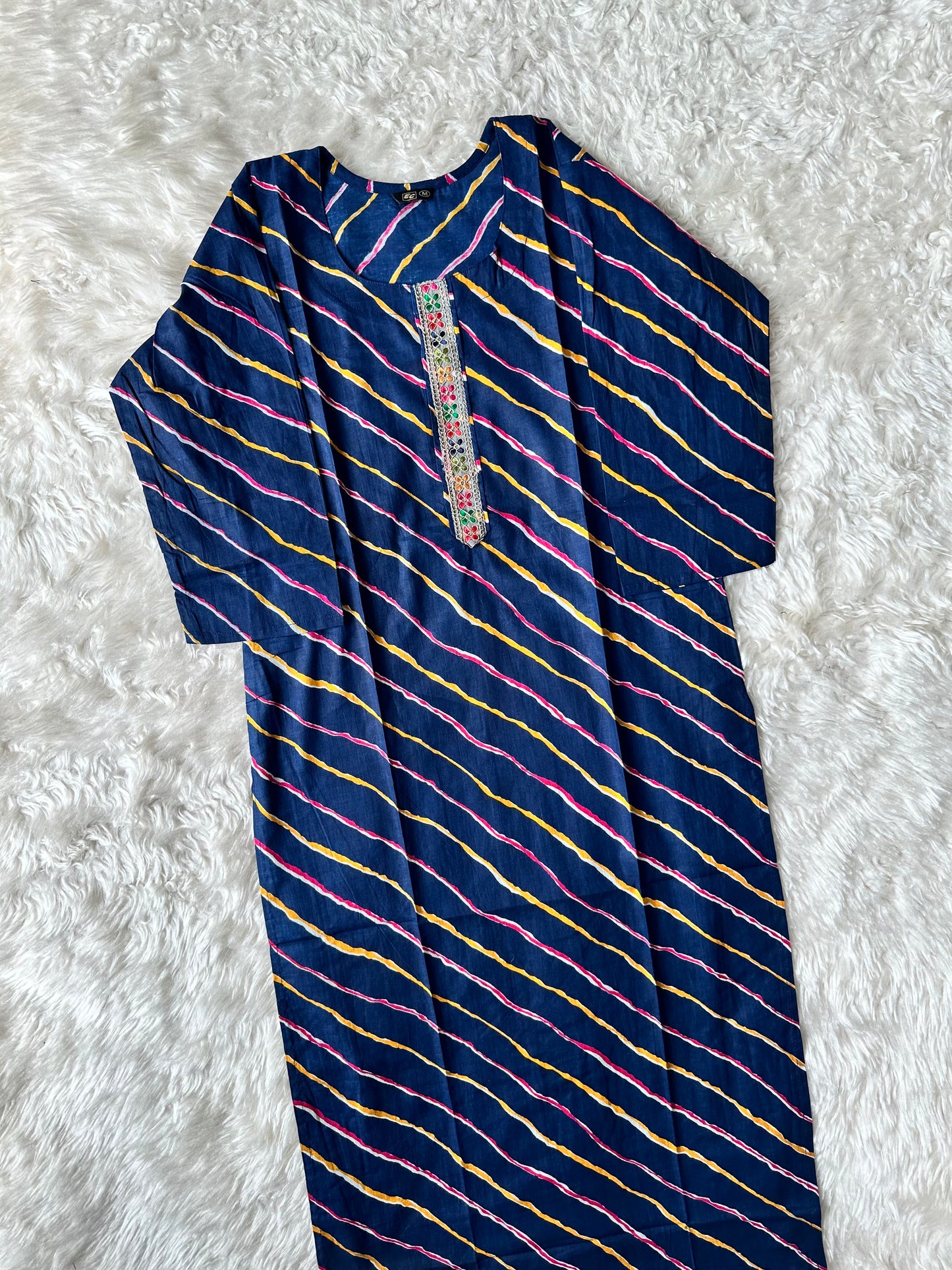 Cotton Lehariya Kurti