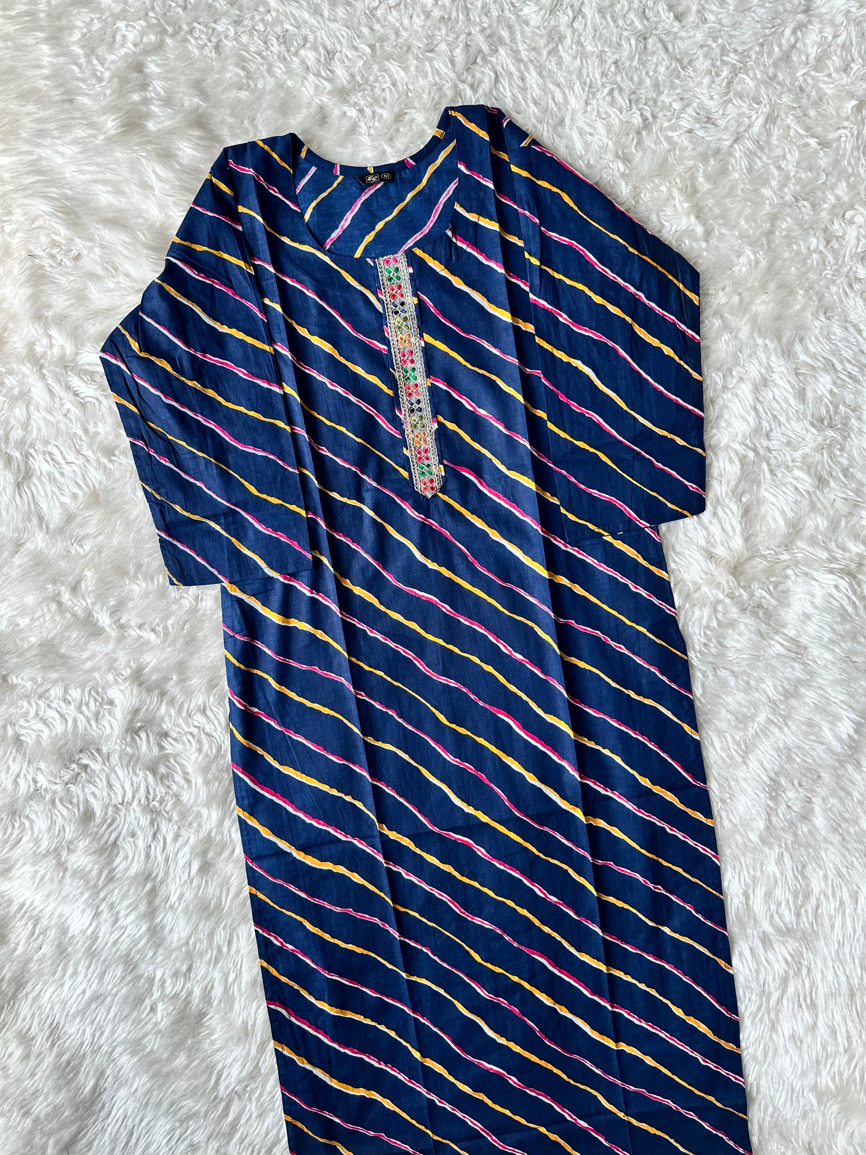 Cotton Lehariya Kurti