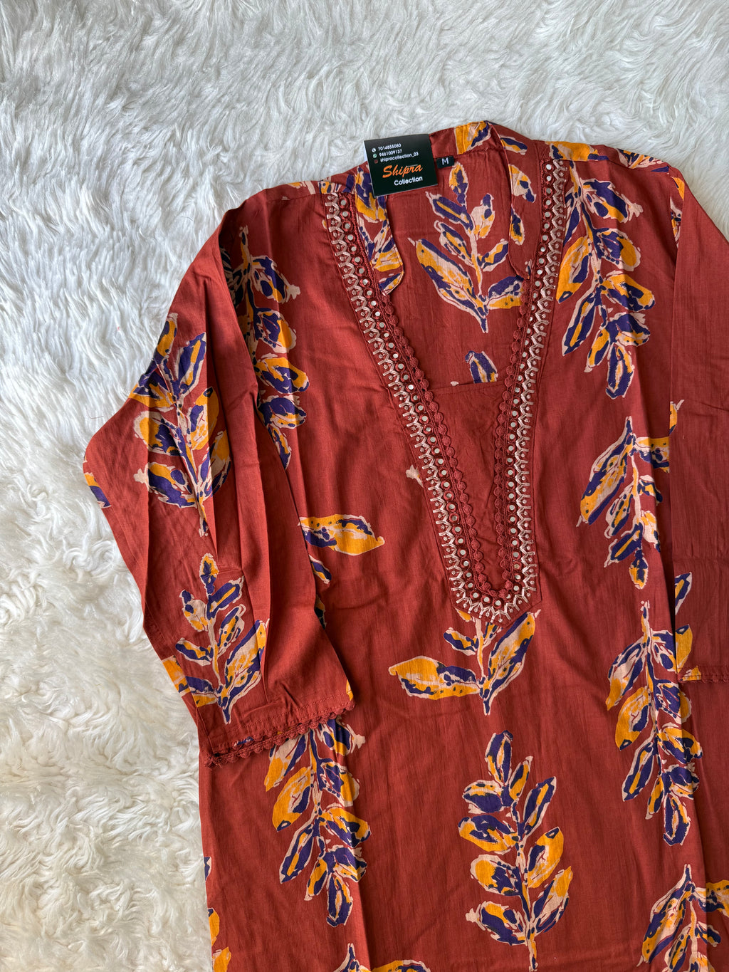 Pure Cotton Kurti Pant Dupatta Set