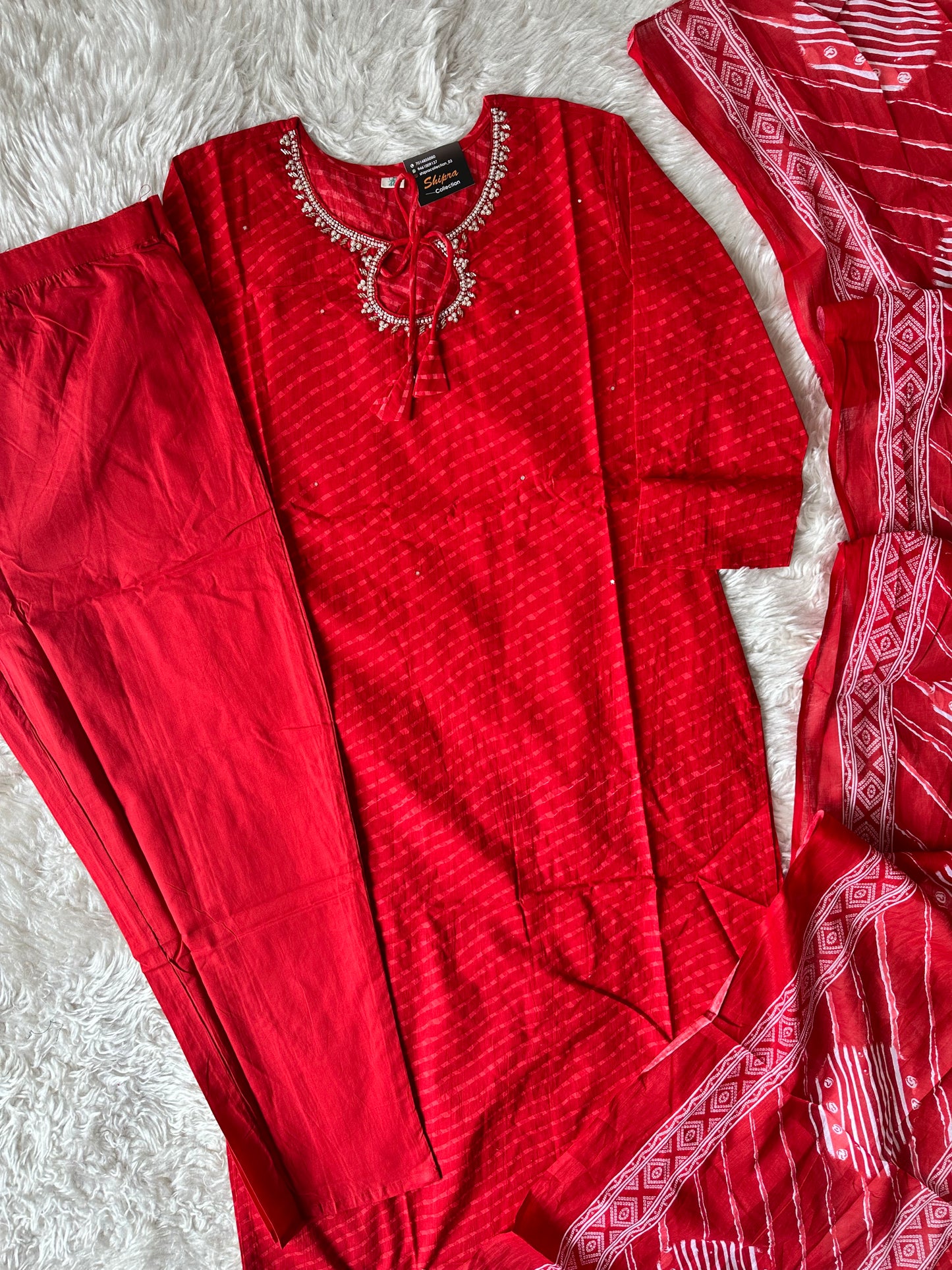 Premium Cotton Kurti Pant Dupatta Set