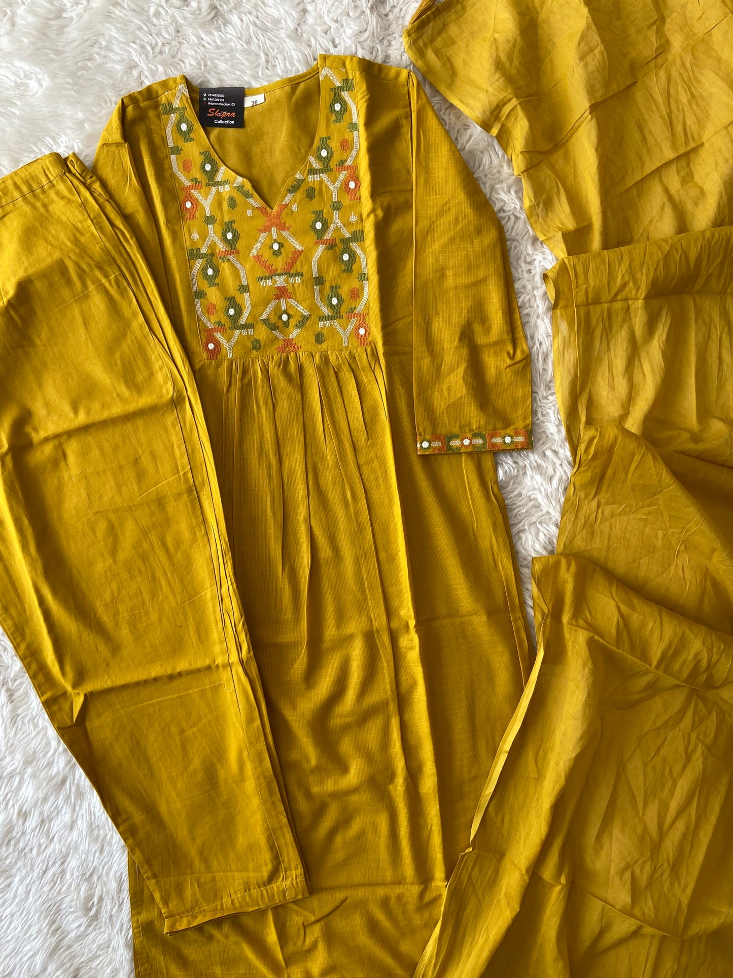 Mul Cotton Kurti Pant Dupatta Set