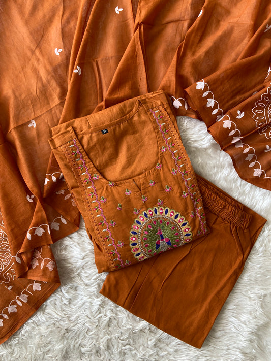 Budget Friendly Flare Kurti Pant Dupatta Set
