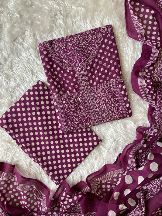 Premium Cotton Kurti Pant Dupatta Set