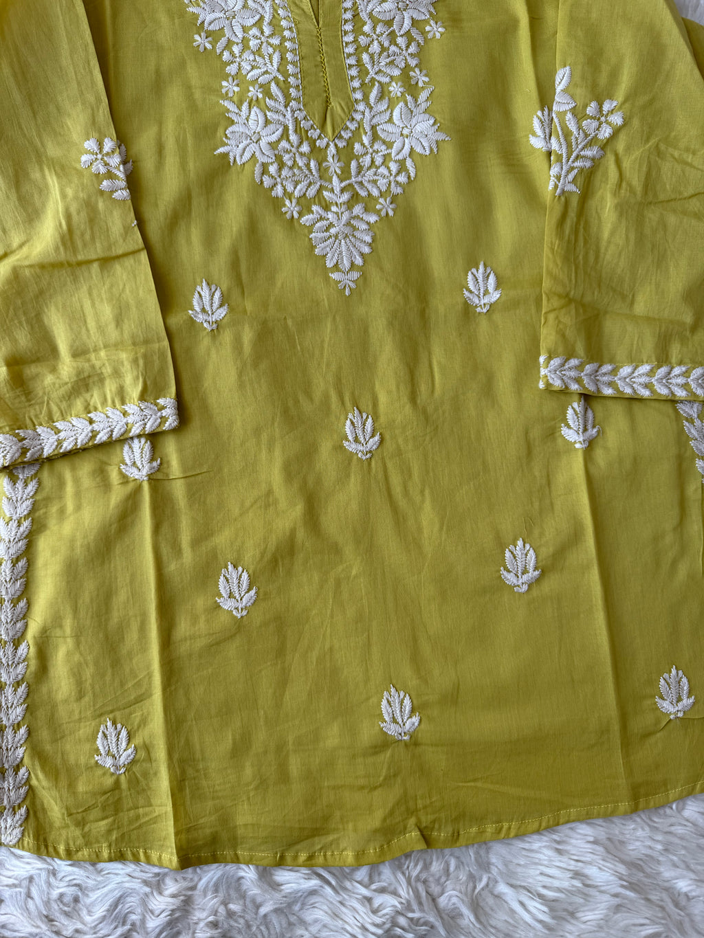 Mul Cotton Short Kurti with Lining