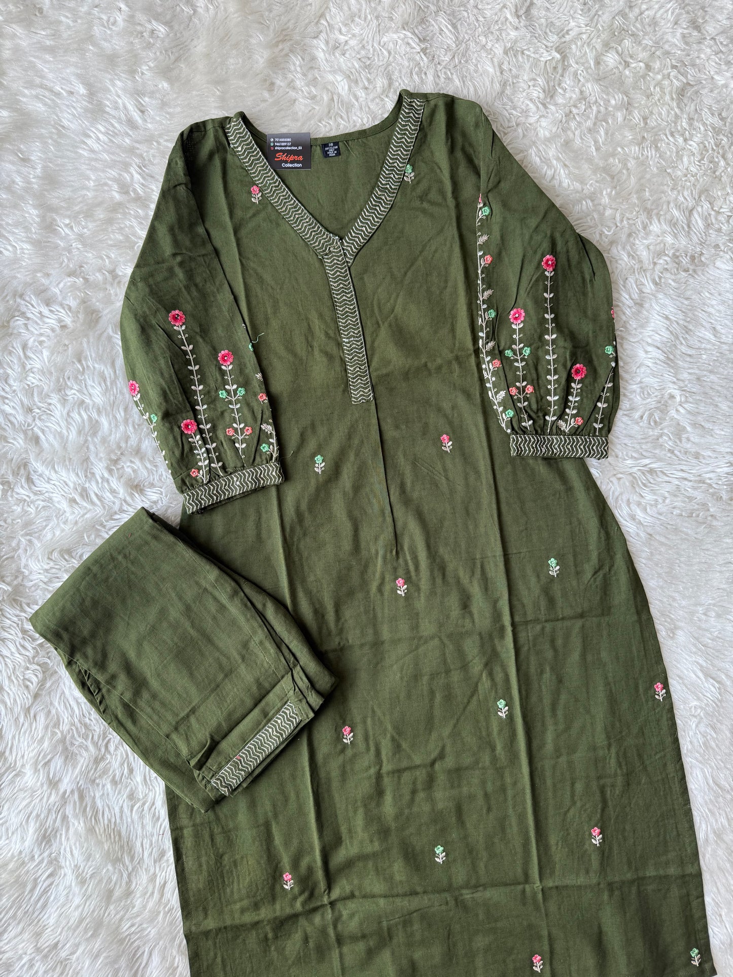 Khadi Cotton Kurti Pant Set