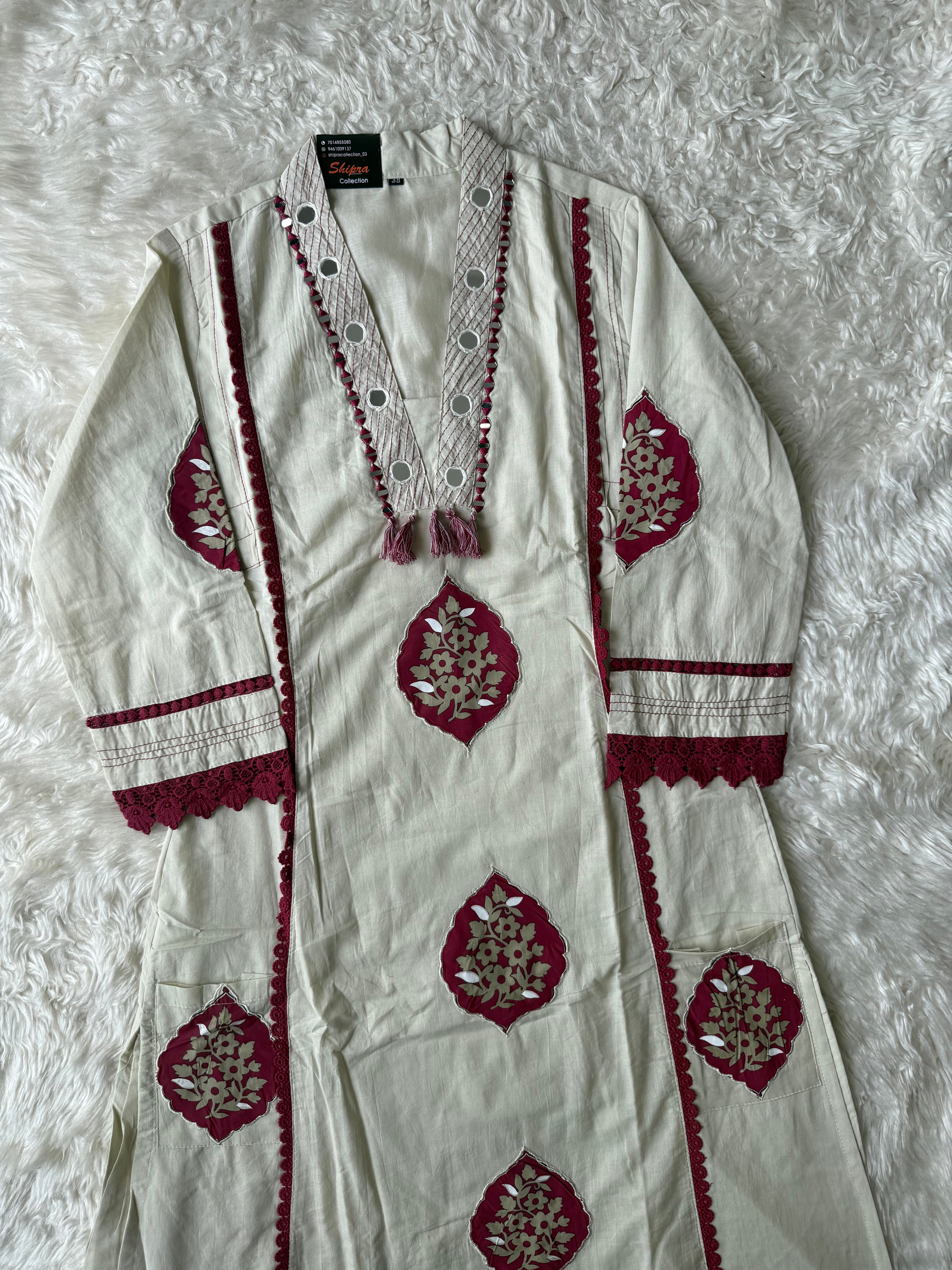 Premium Cotton Aline Kurti Plazo Dupatta Set