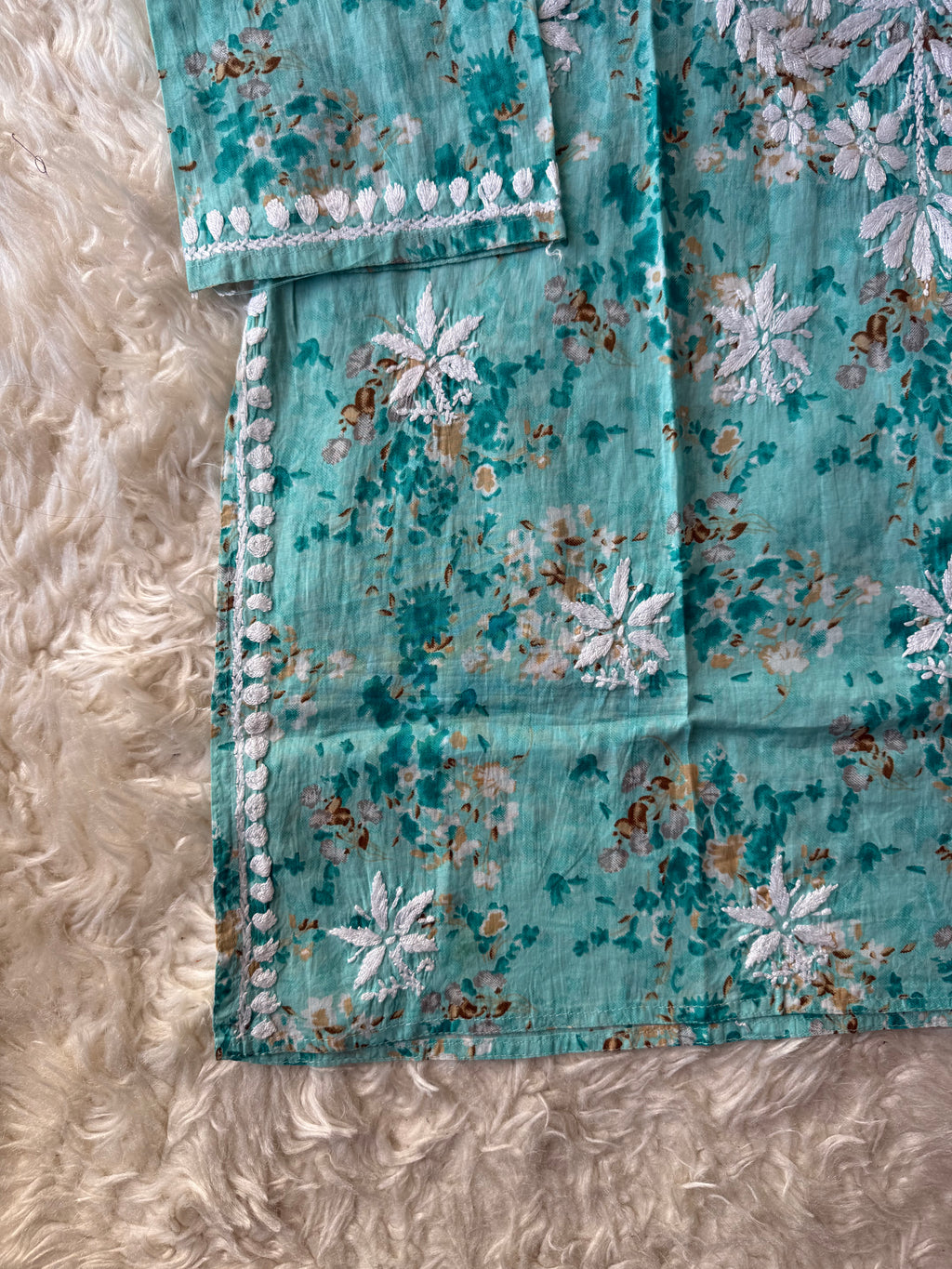Pure Cotton Chikankari Short Kurti