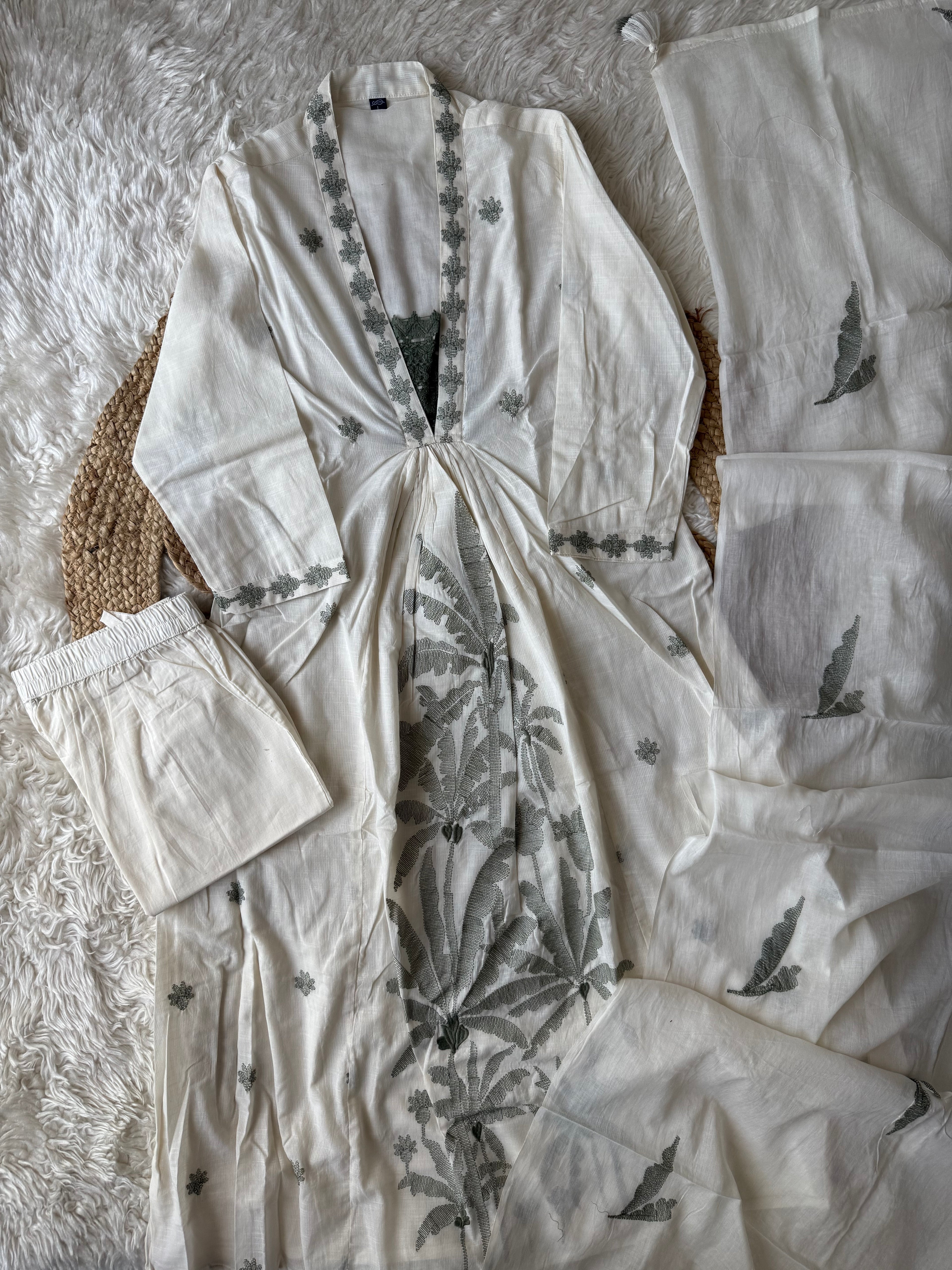 Mul Cotton Kurti Pant Dupatta Set