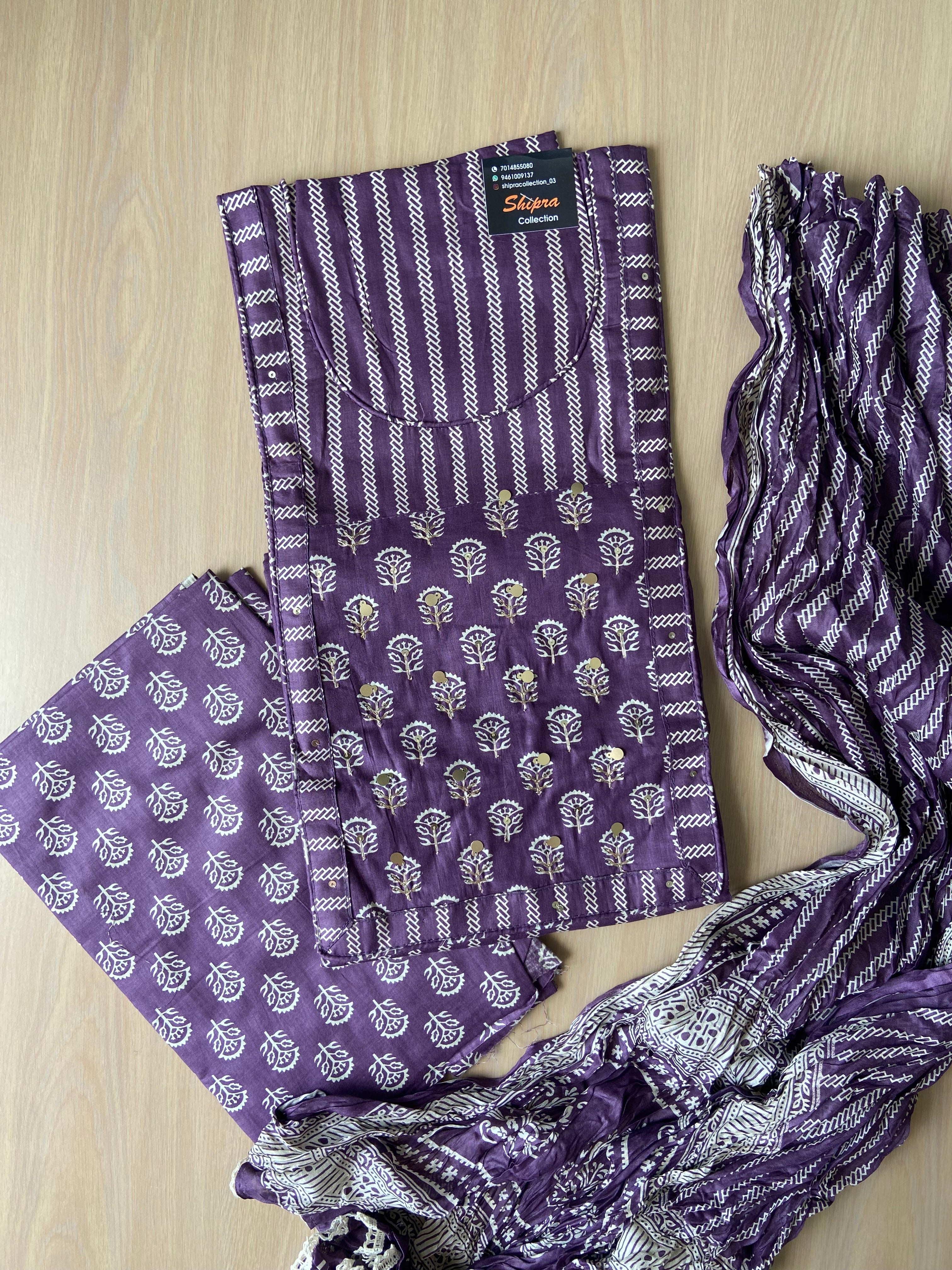Premium Cotton Unstitched Set