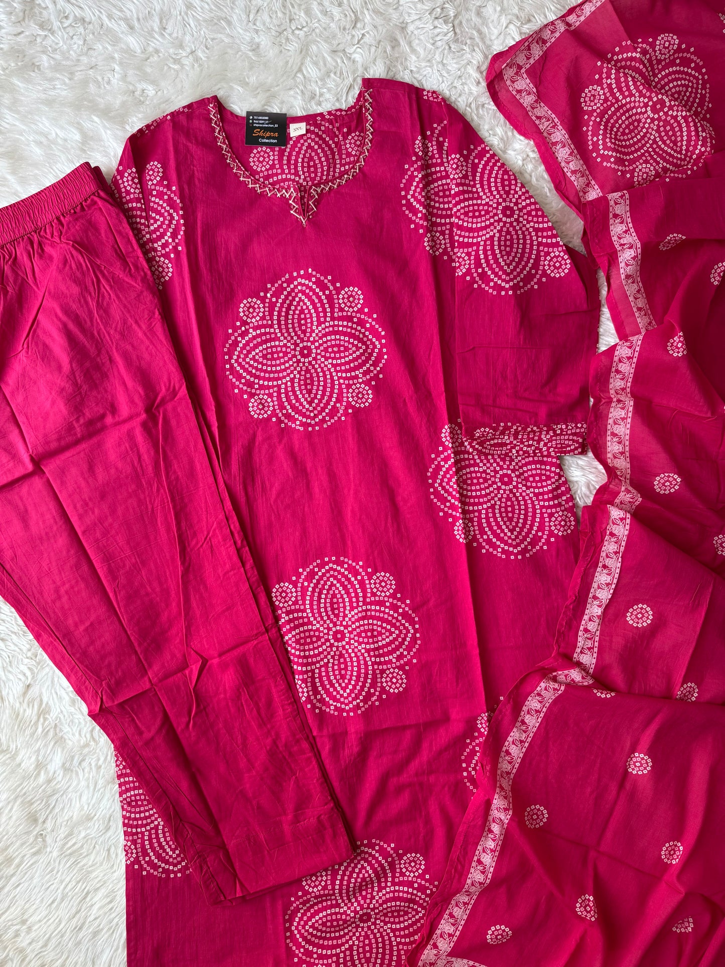 Premium Cotton Kurti Pant Dupatta Set