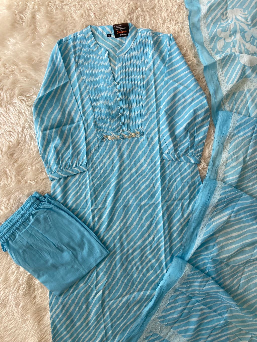 Premium Cotton Kurti Pant Dupatta Set