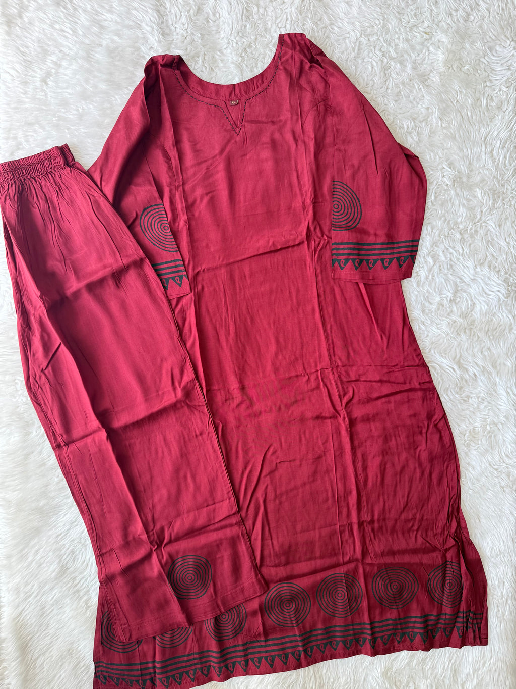 Crepe Silk Kurti Pant Set
