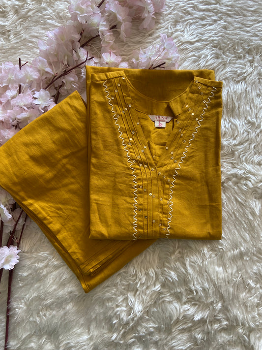 Khadi Cotton Kurti Pant Set