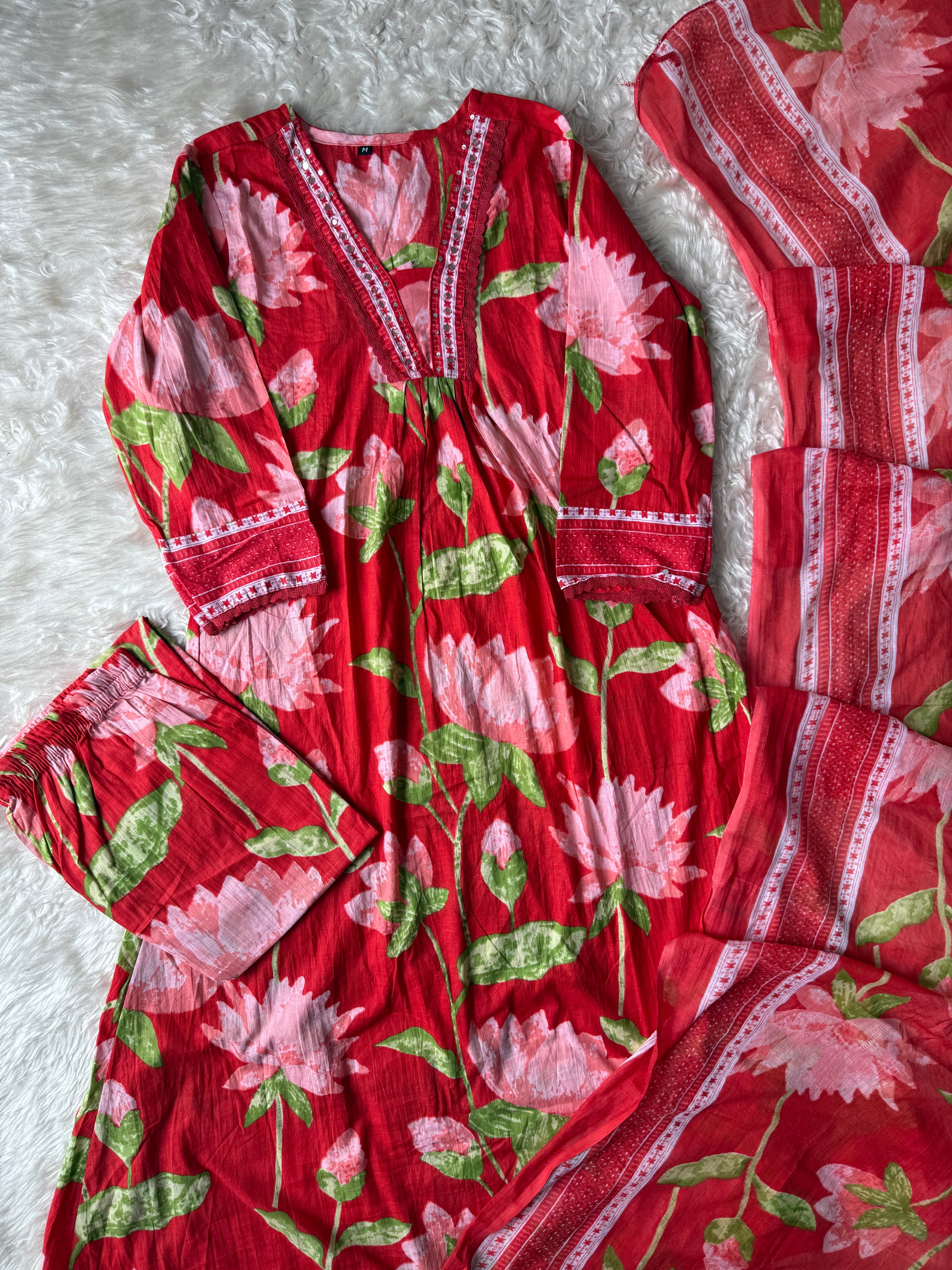 Budget Friendly FLARE Kurti Pant Dupatta Set