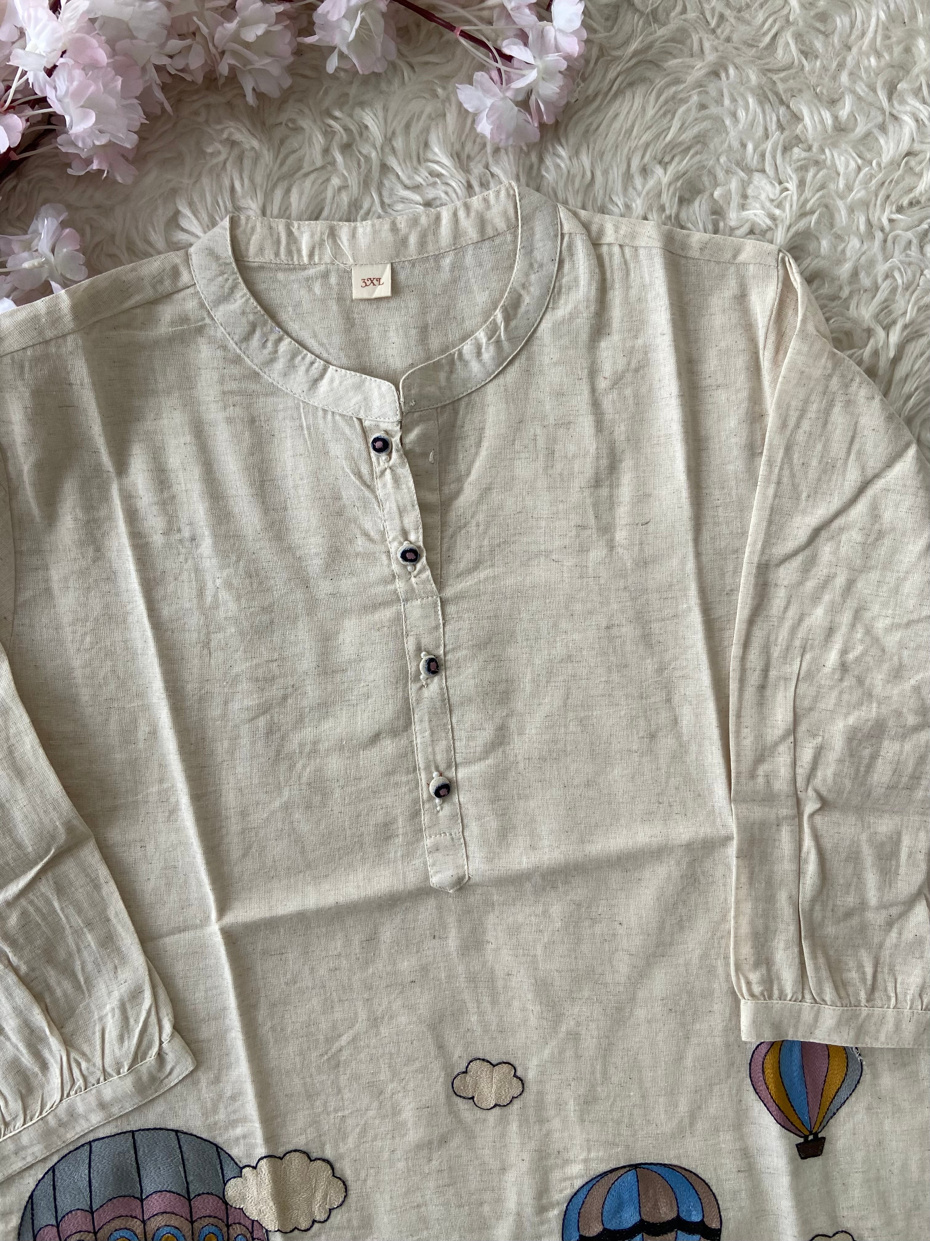 “Plus Size” Khadi Cotton Short Kurti