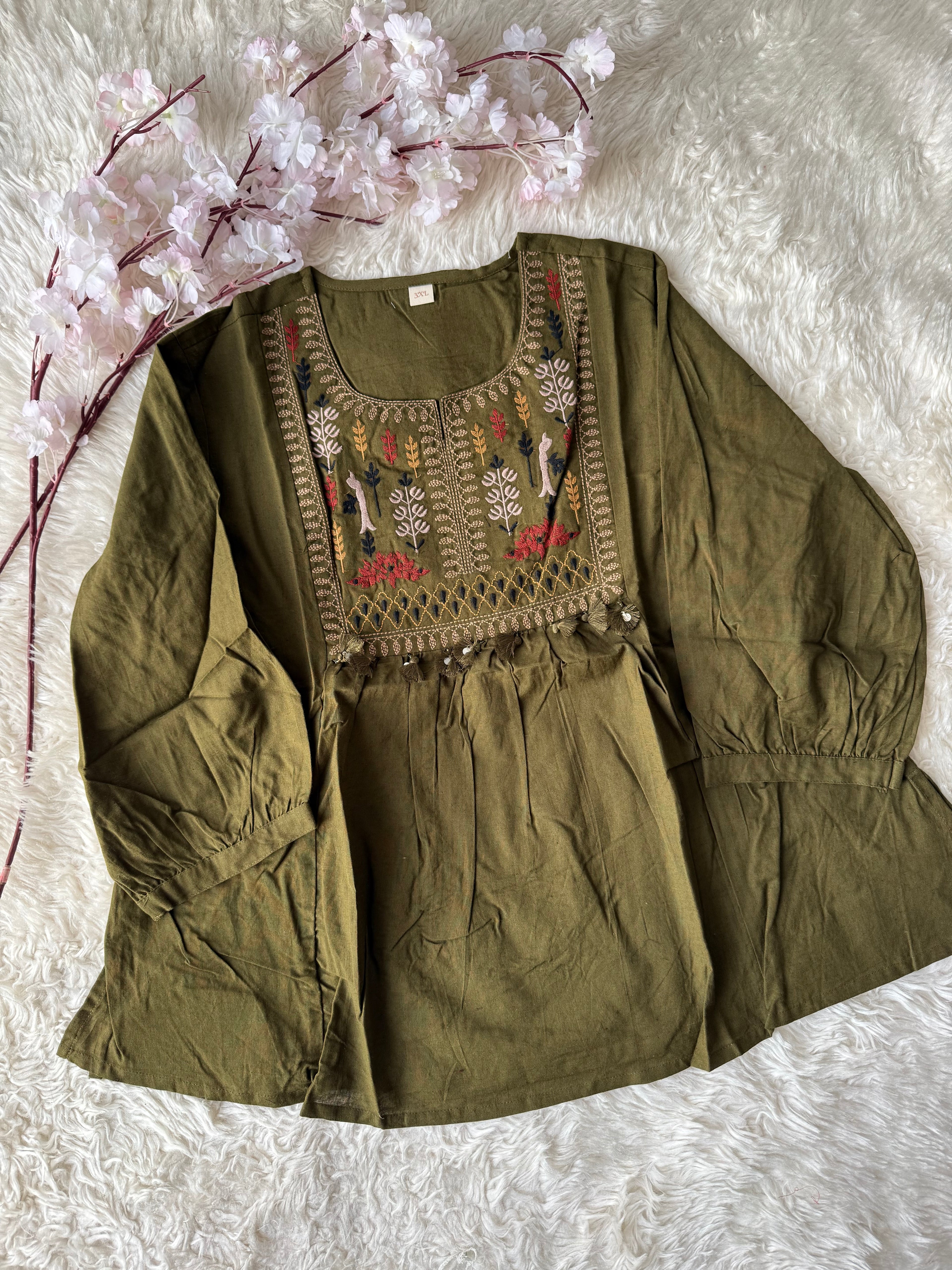 “Plus Size” Khadi Cotton Short Kurti