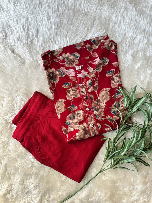 Soft Rayon Kurti Pant Set