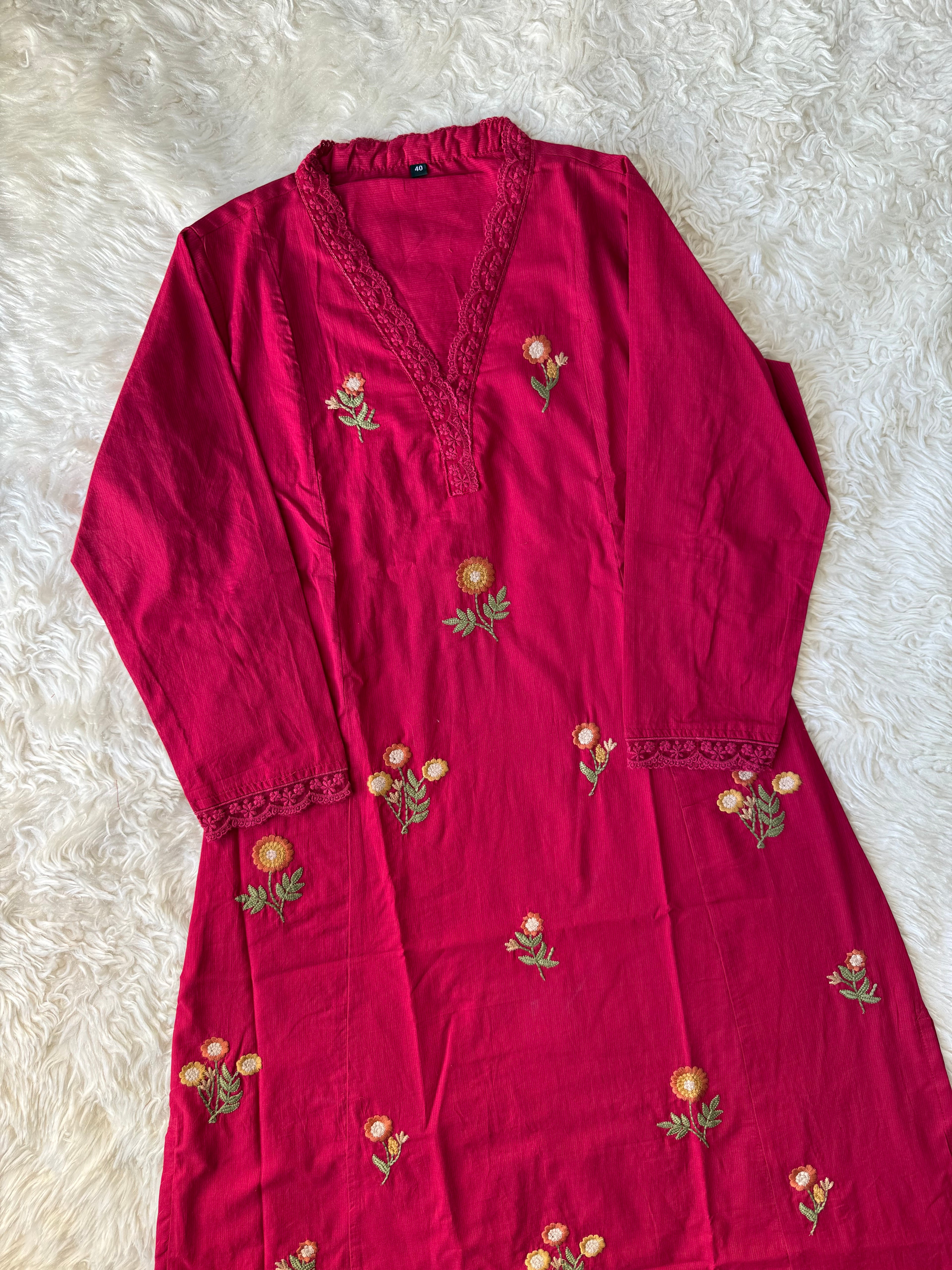 Premium Cotton Kurti Pant Dupatta Set