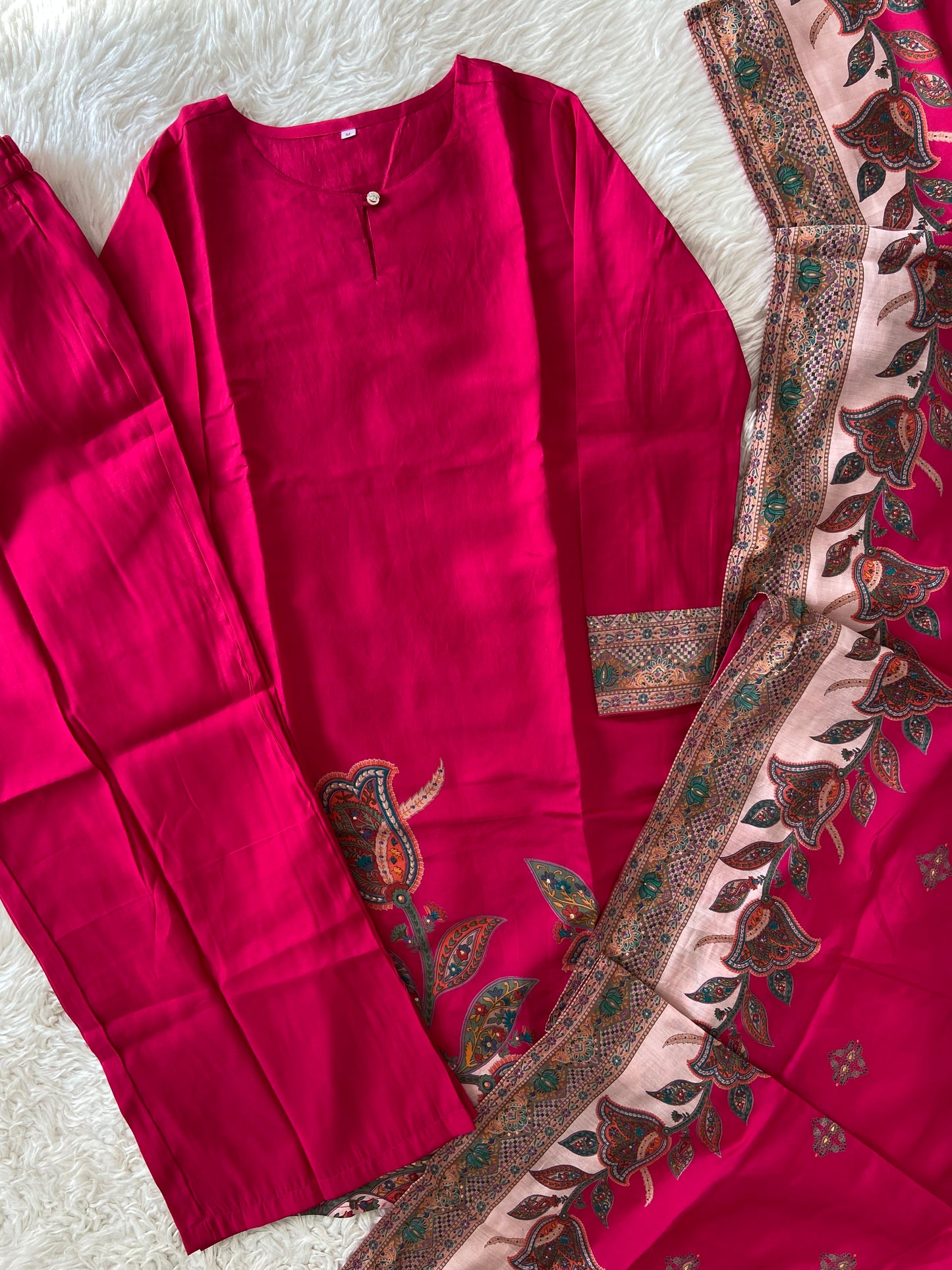 Pure Muslin Silk Kurti PlazoDupatta Set