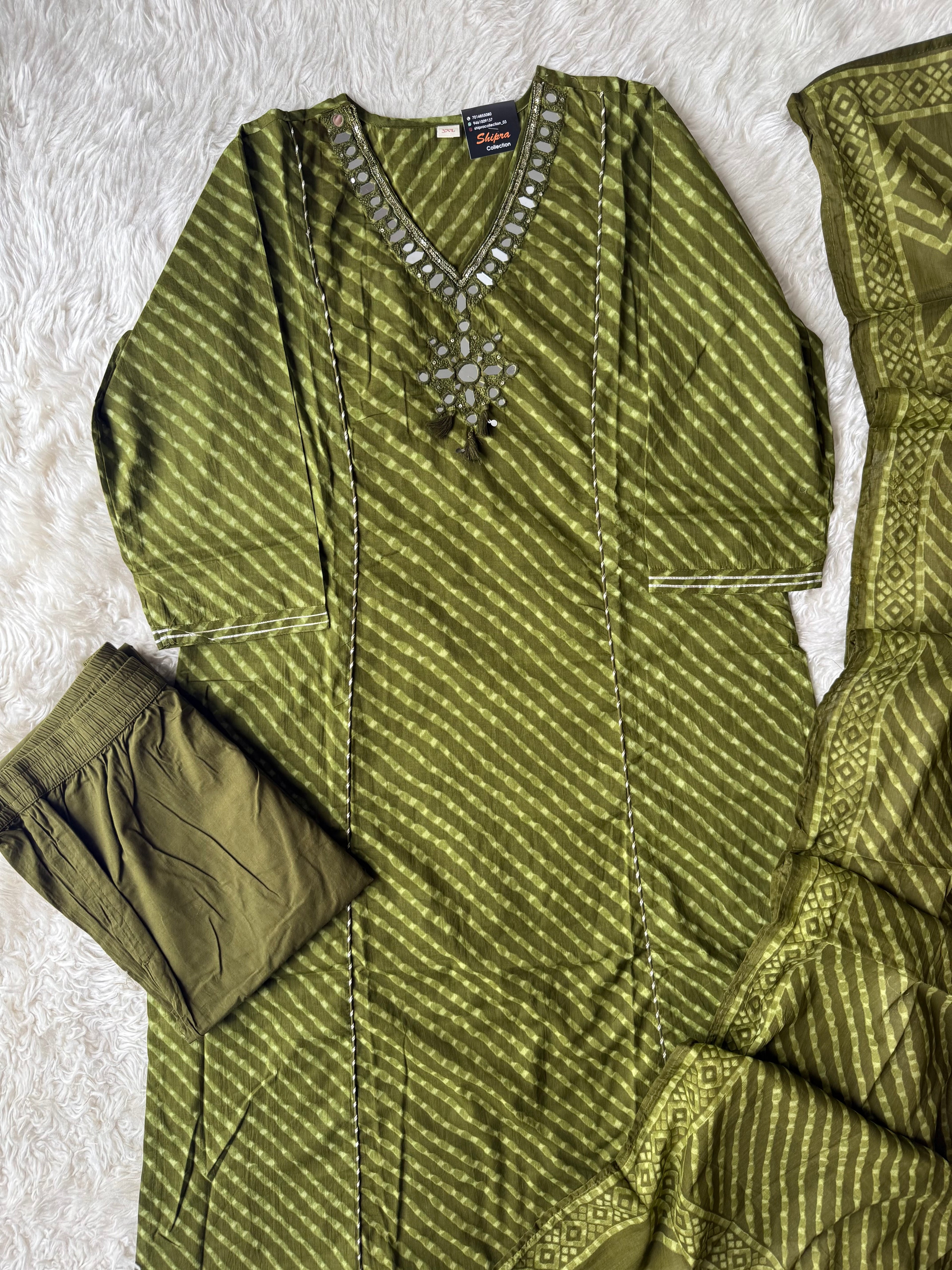 Premium Cotton Lehariya Set
