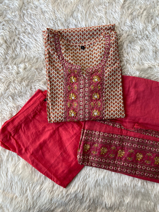 Budget Friendly Kurti Pant Dupatta Set