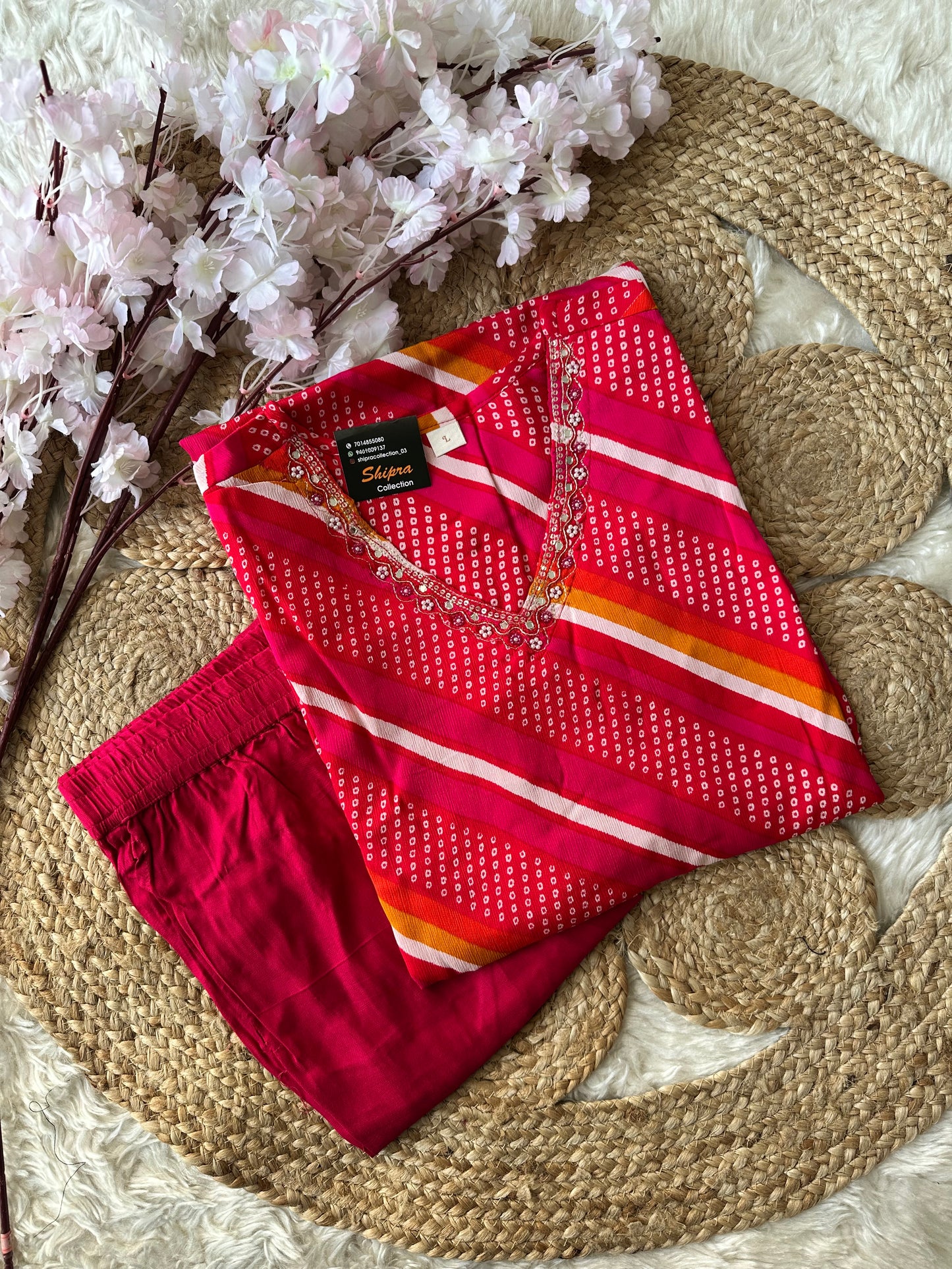 Pure Chinon Kurti Pant Set