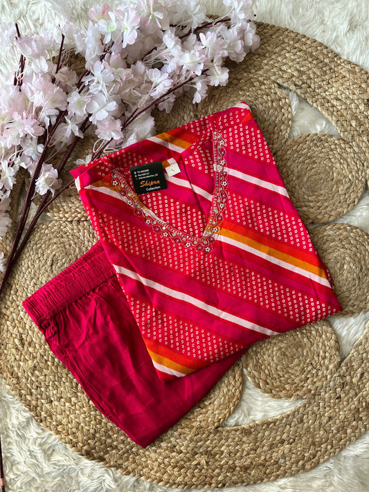Pure Chinon Kurti Pant Set