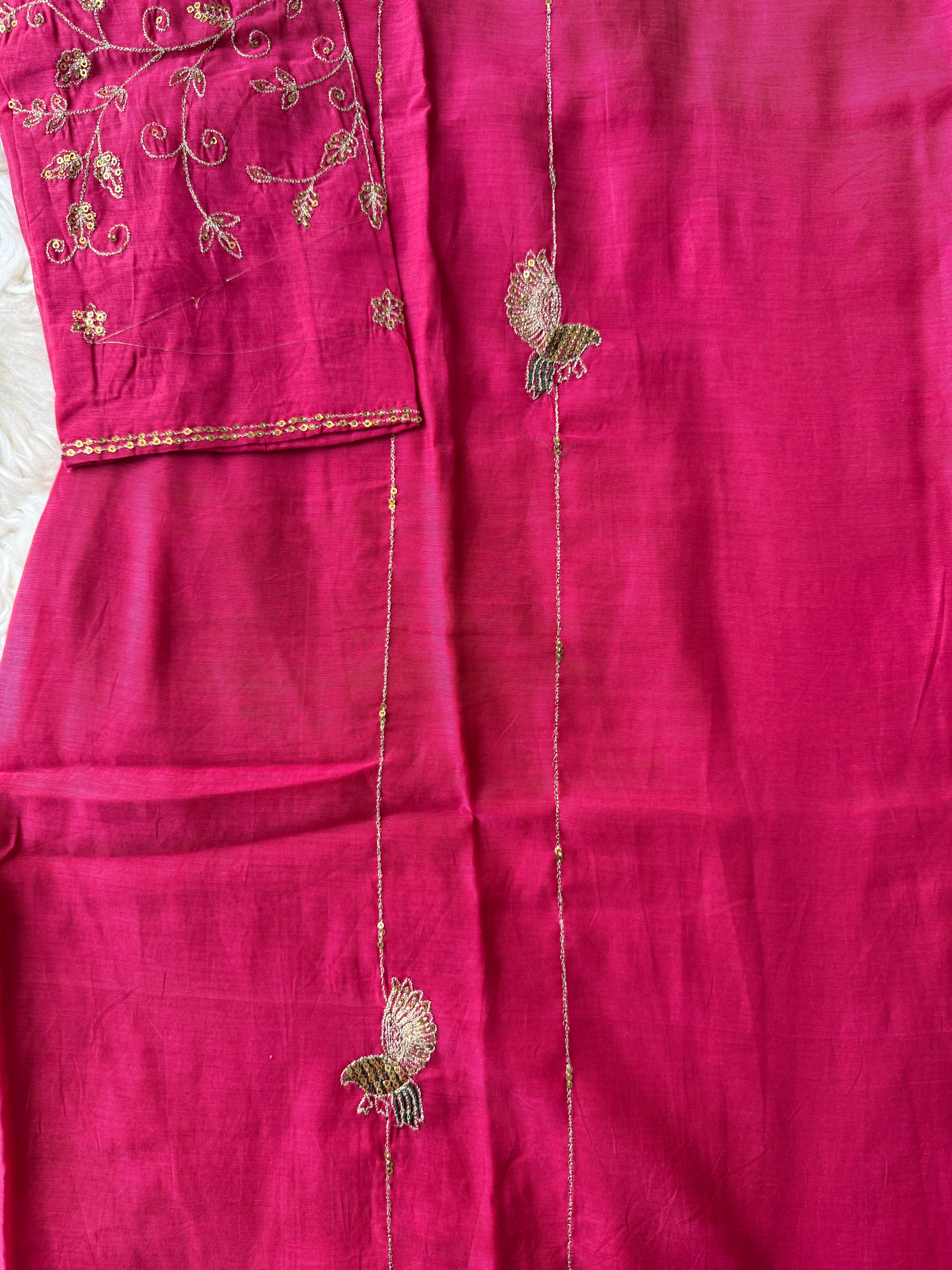 Mul Chanderi Kurti Pant Dupatta Set