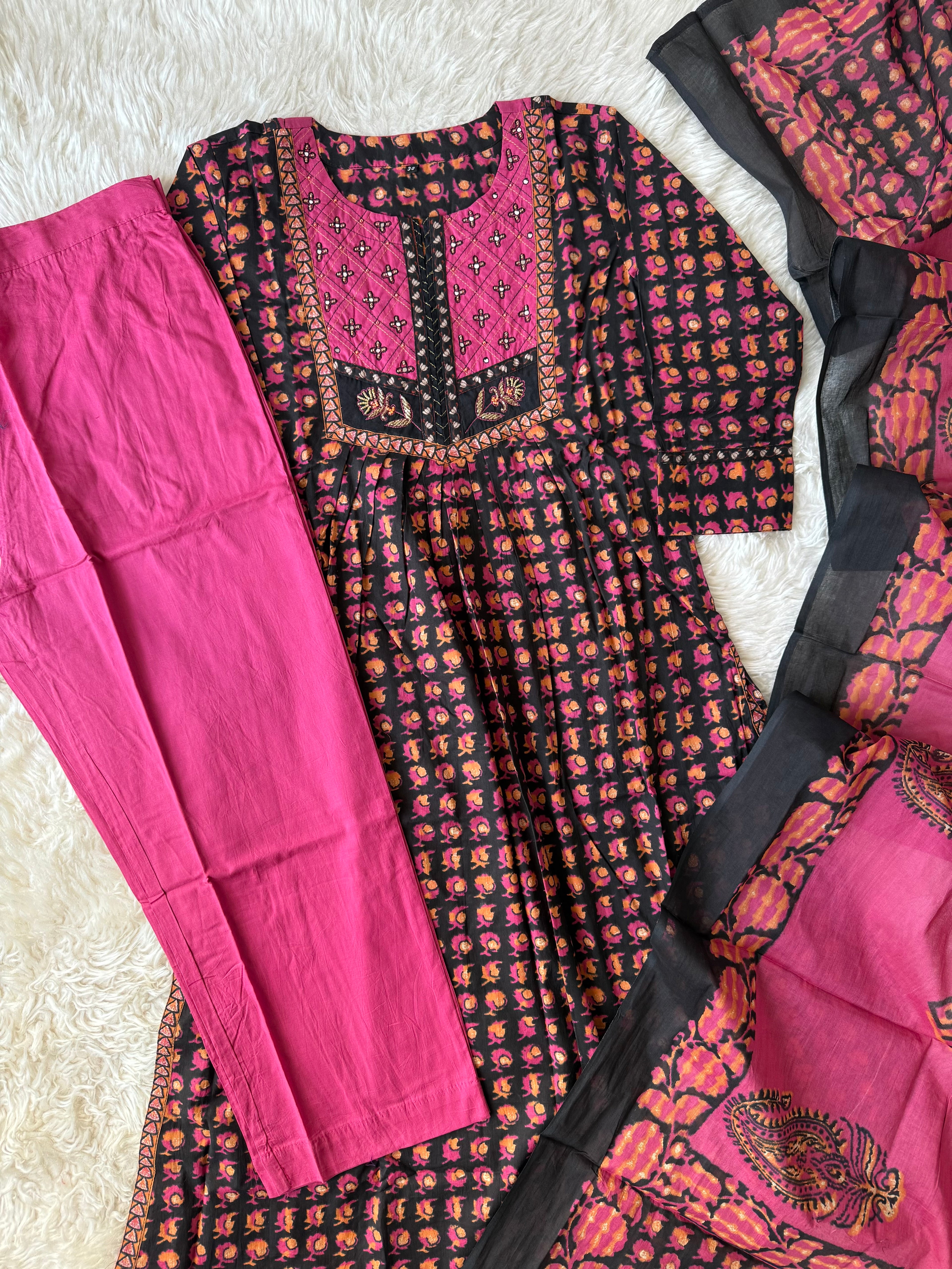Premium Cotton Kurti Pant Dupatta Set
