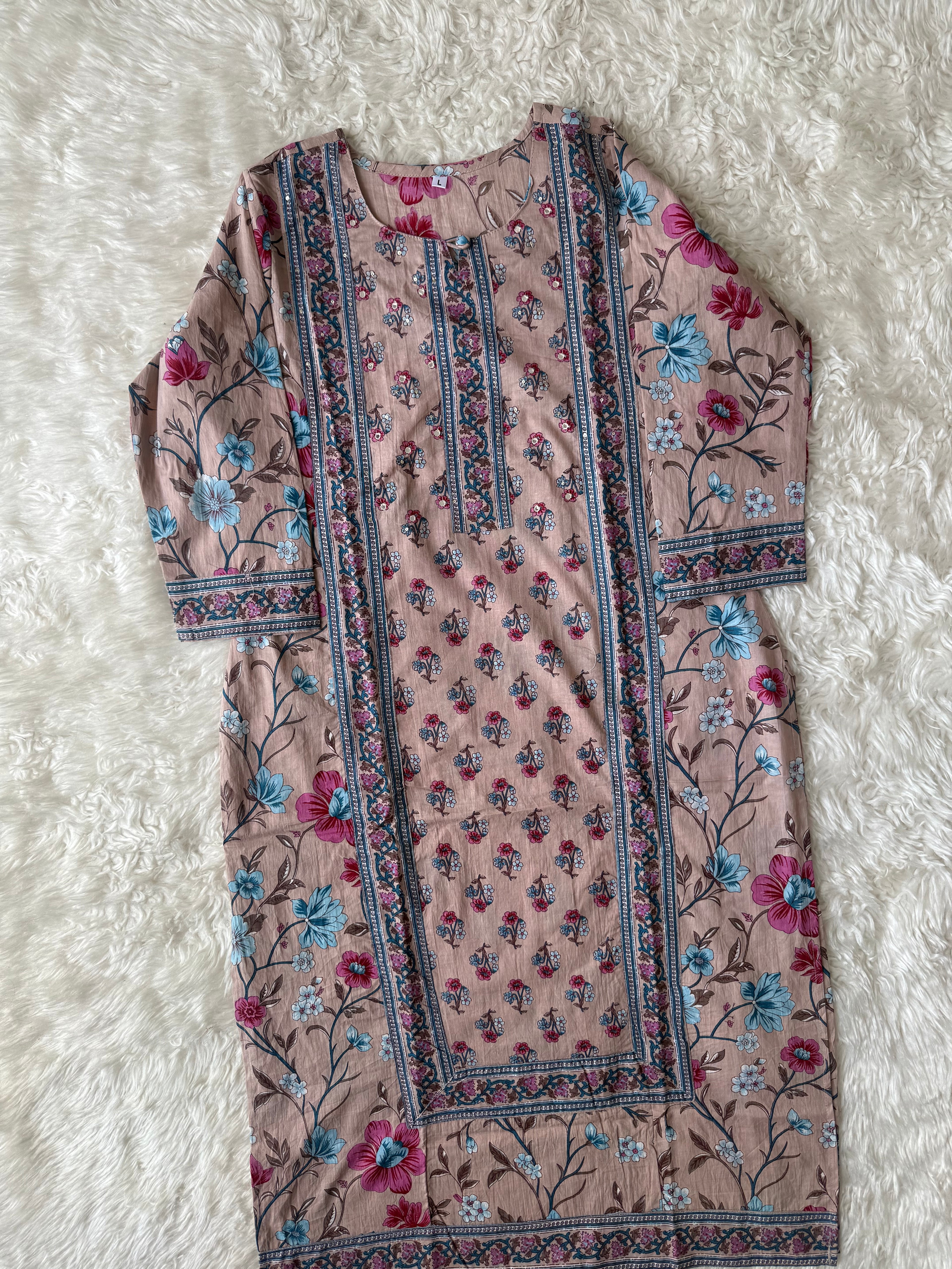 Premium Cotton Kurti Pant Dupatta Set