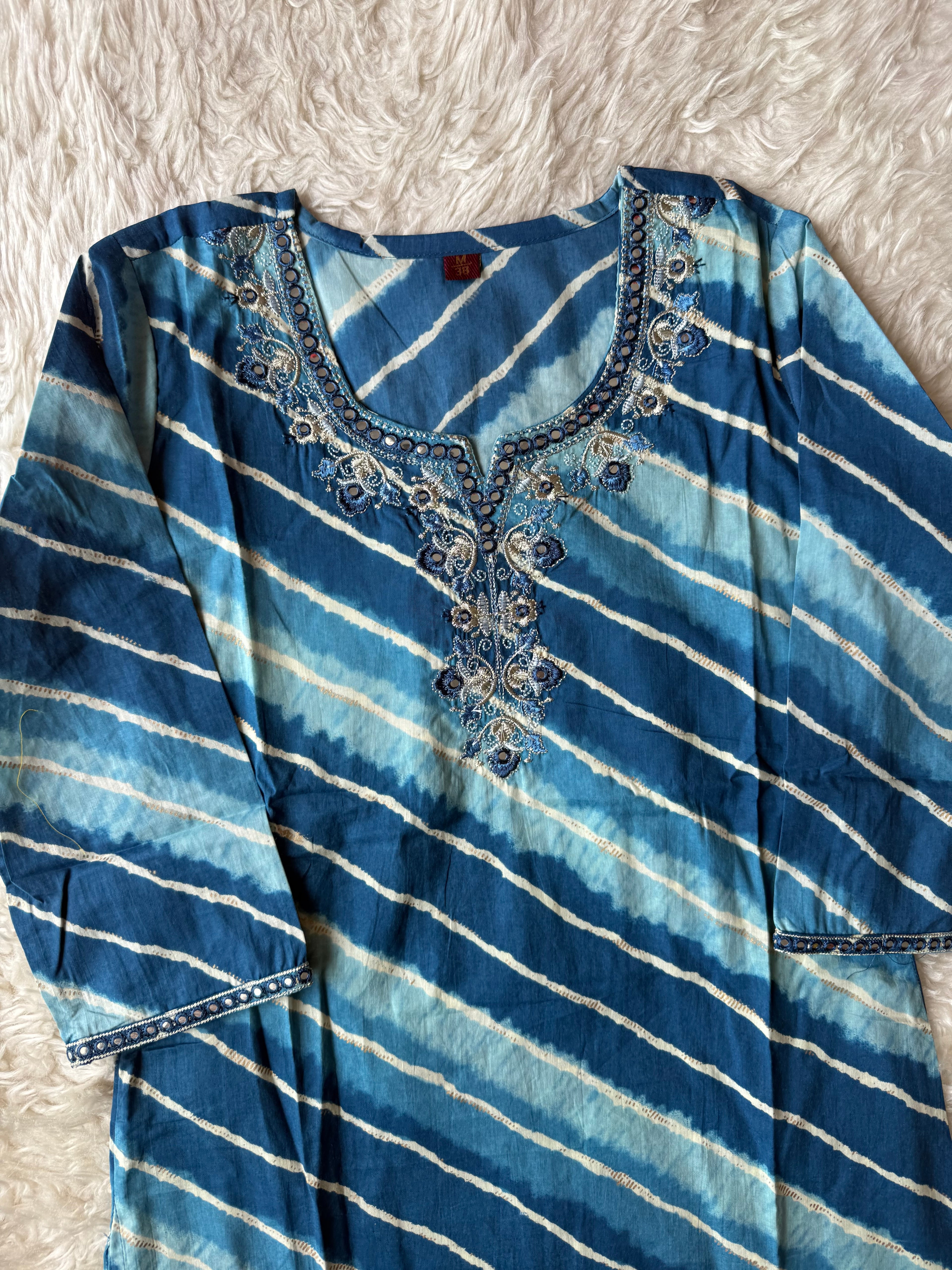 Pure Cotton Lehariya Set