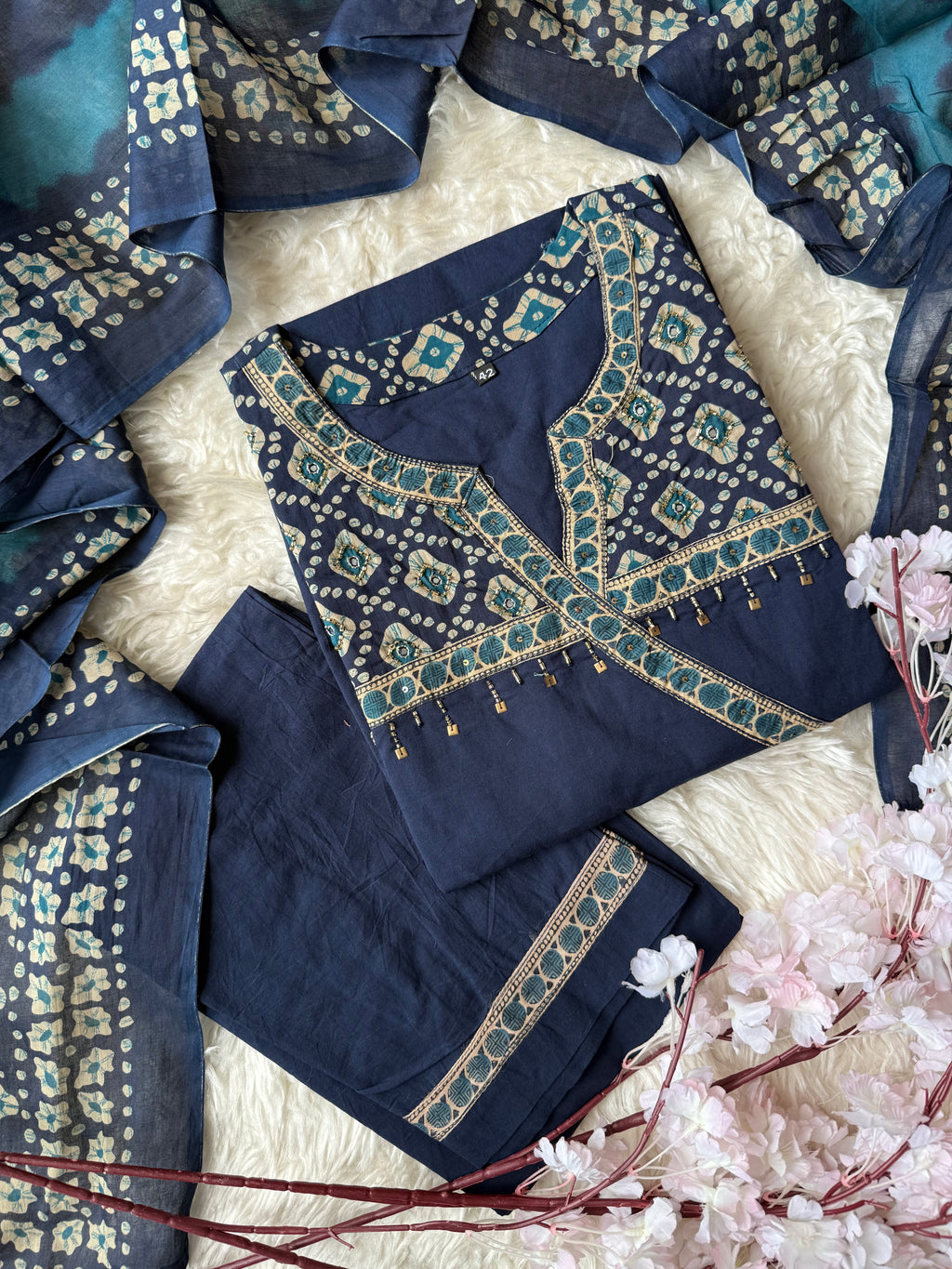 Premium Cotton Kurti Pant Dupatta Set