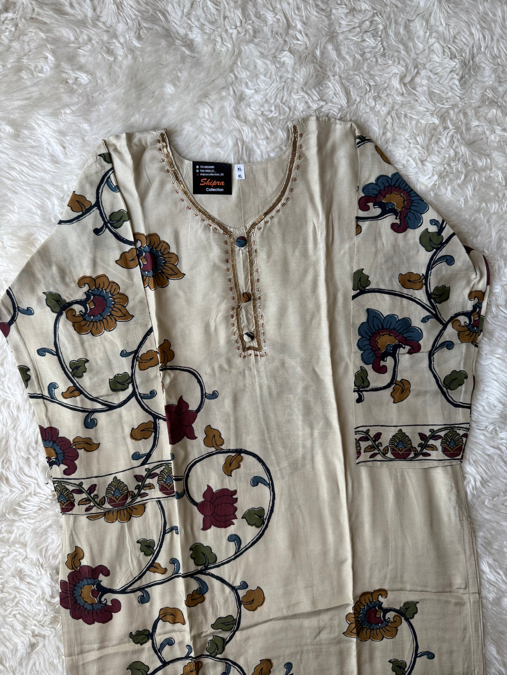 Premium Muslin Silk Kurti Pant Dupatta Set