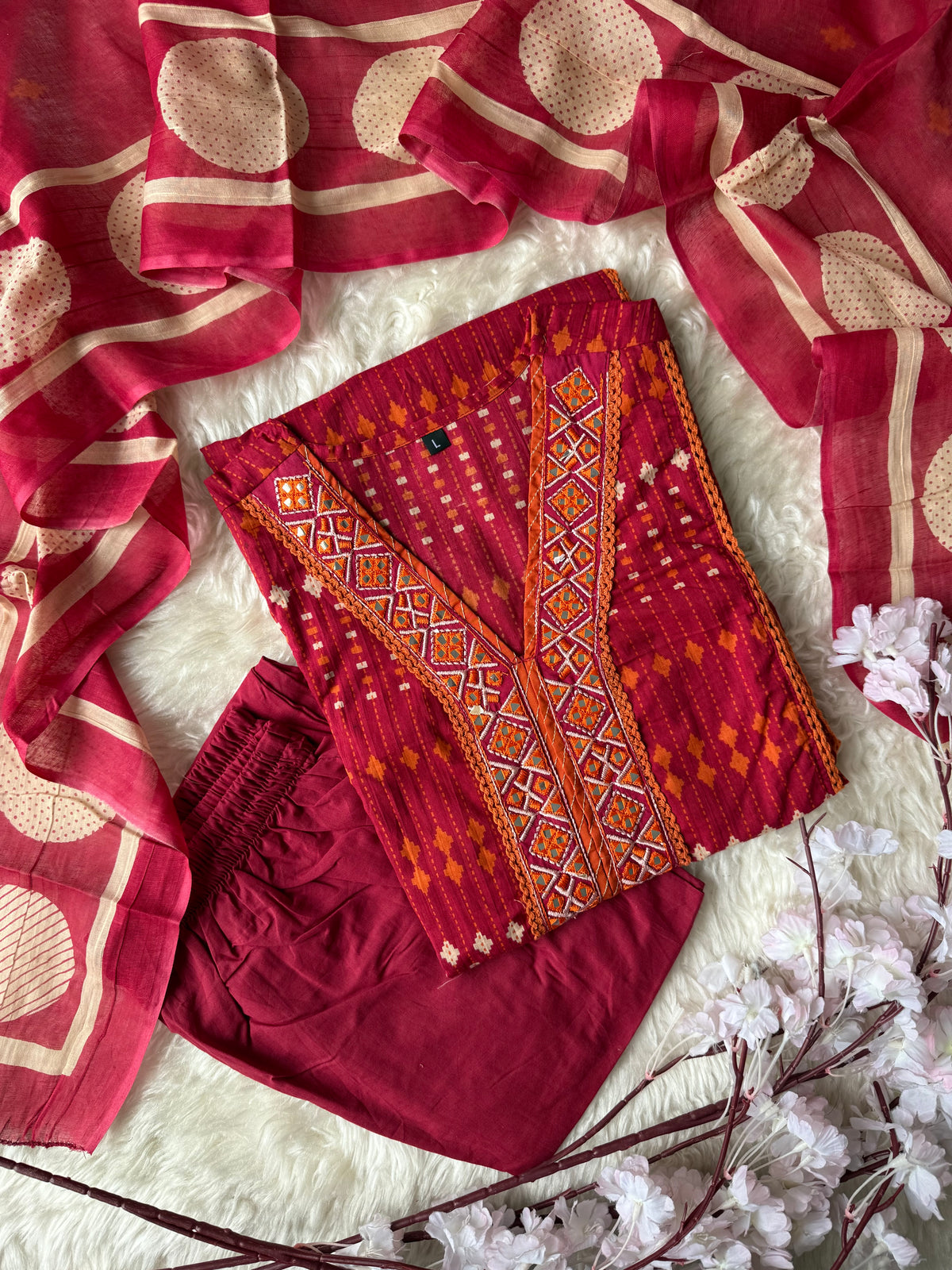 Budget Friendly Kurti Pant Dupatta Set