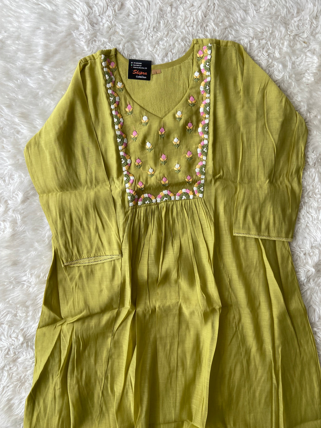 Mul Chanderi Kurti Pant Dupatta Set
