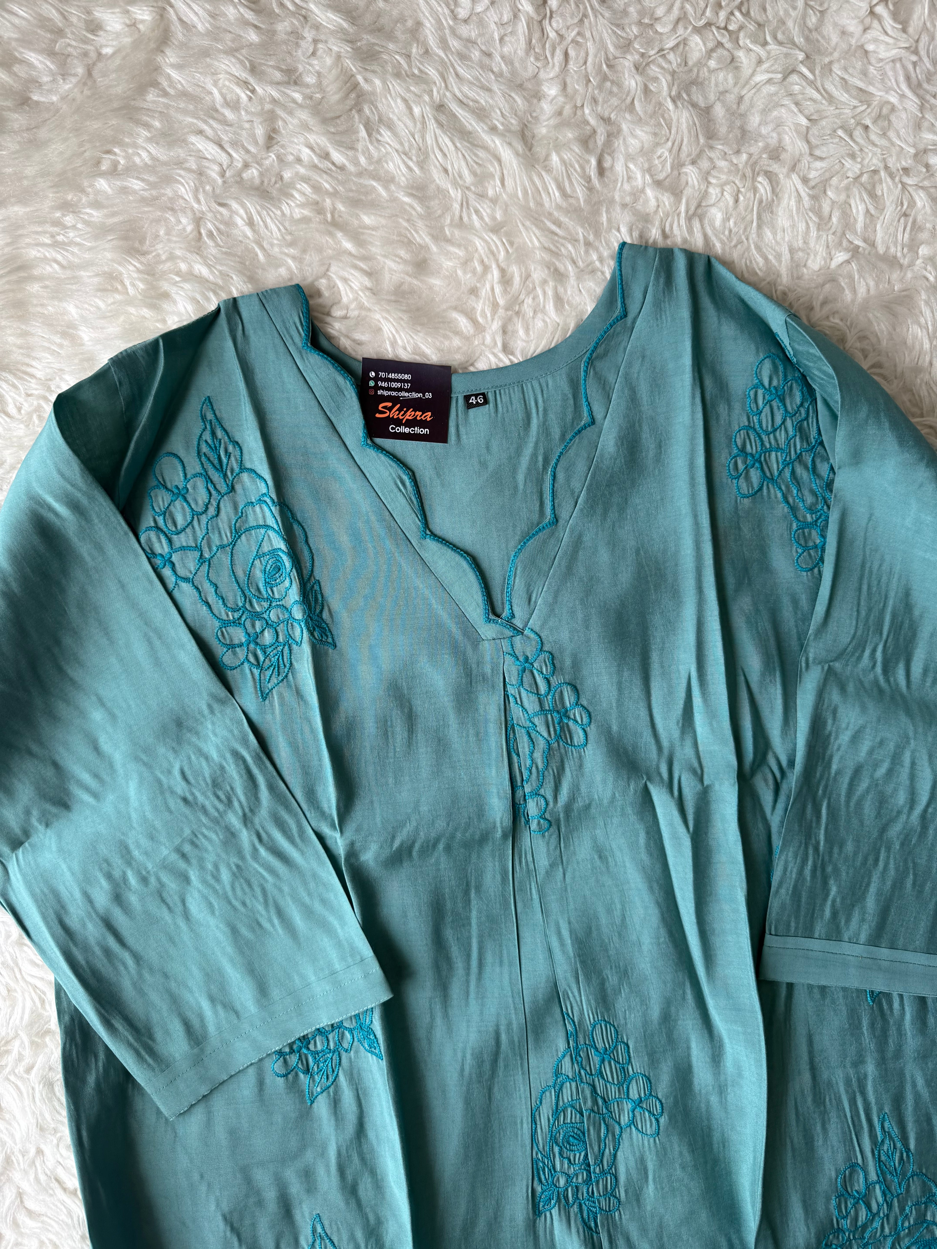 “ Plus Size” Muslin Silk Kurti Pant Dupatta Set