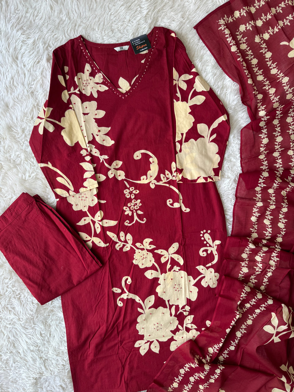 Premium Cotton Kurti Pant Dupatta Set
