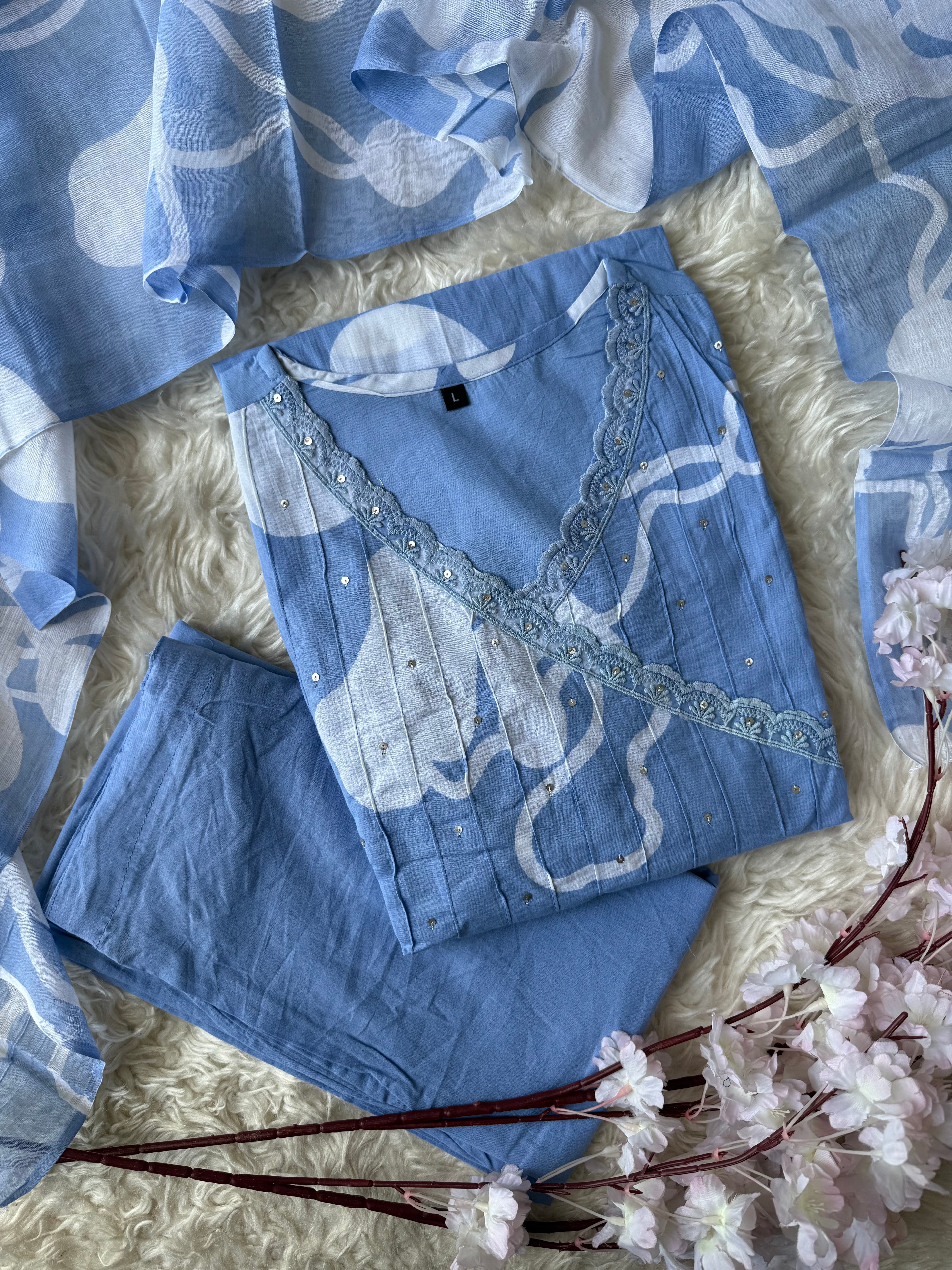 Budget Friendly Kurti Pant Dupatta Set