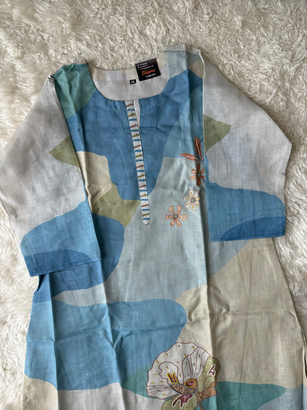 “Plus Size” Linen Kurti Pant Dupatta Set