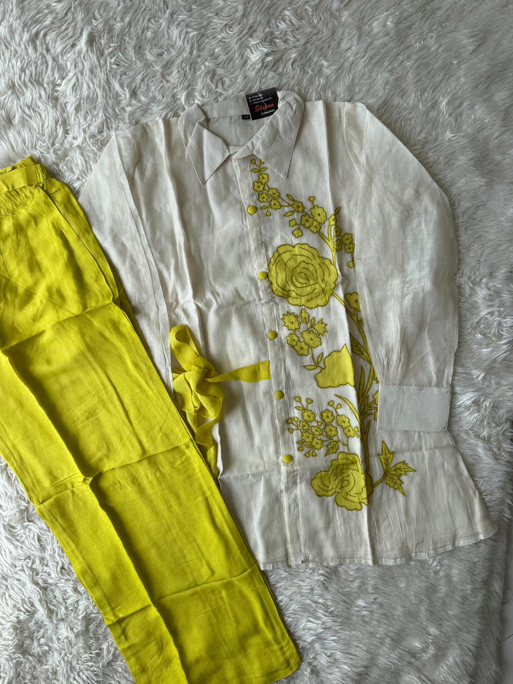 Mul Chanderi Thread work Co-ord Set