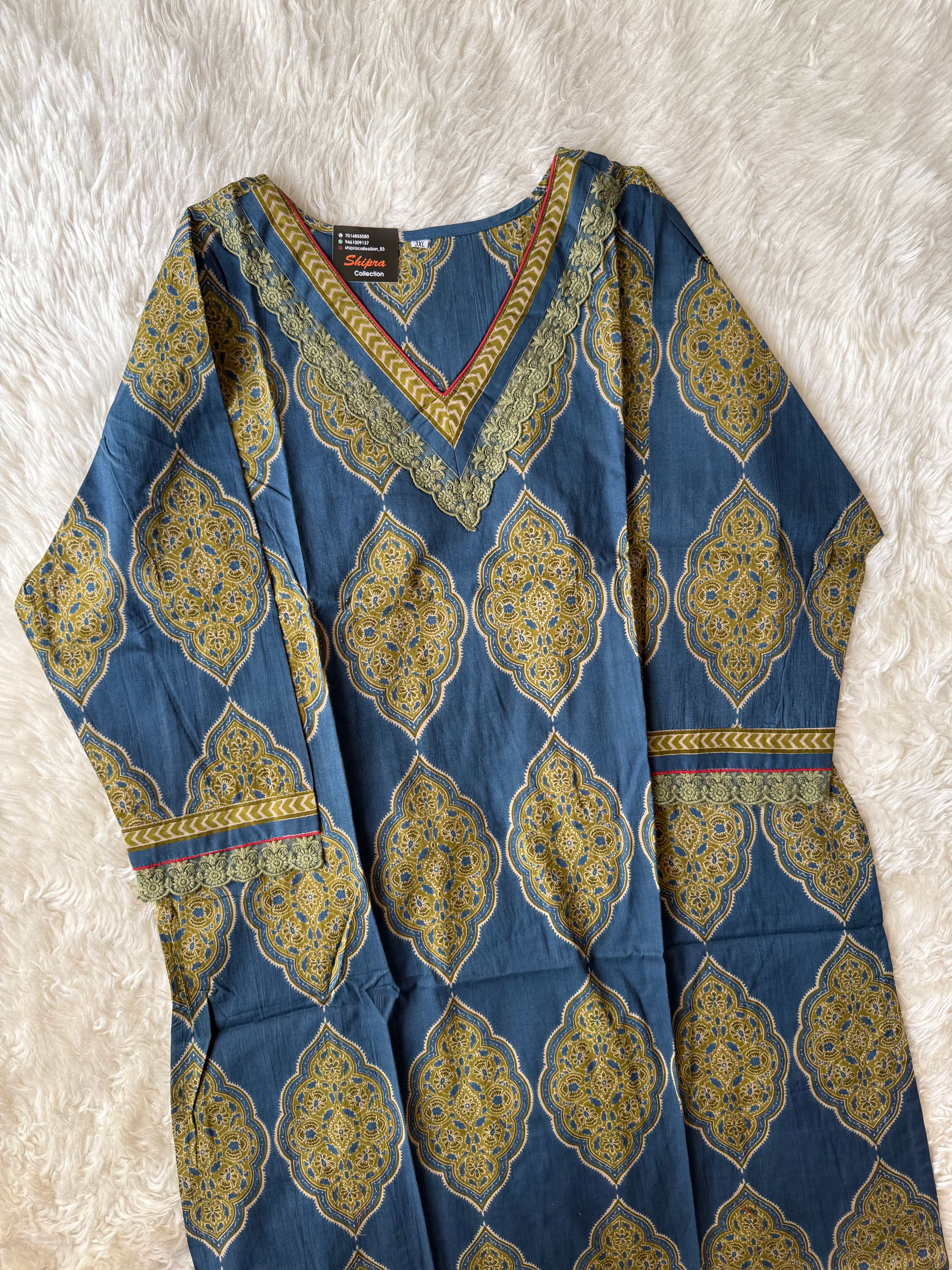 Premium Cotton Kurti Pant Dupatta Set